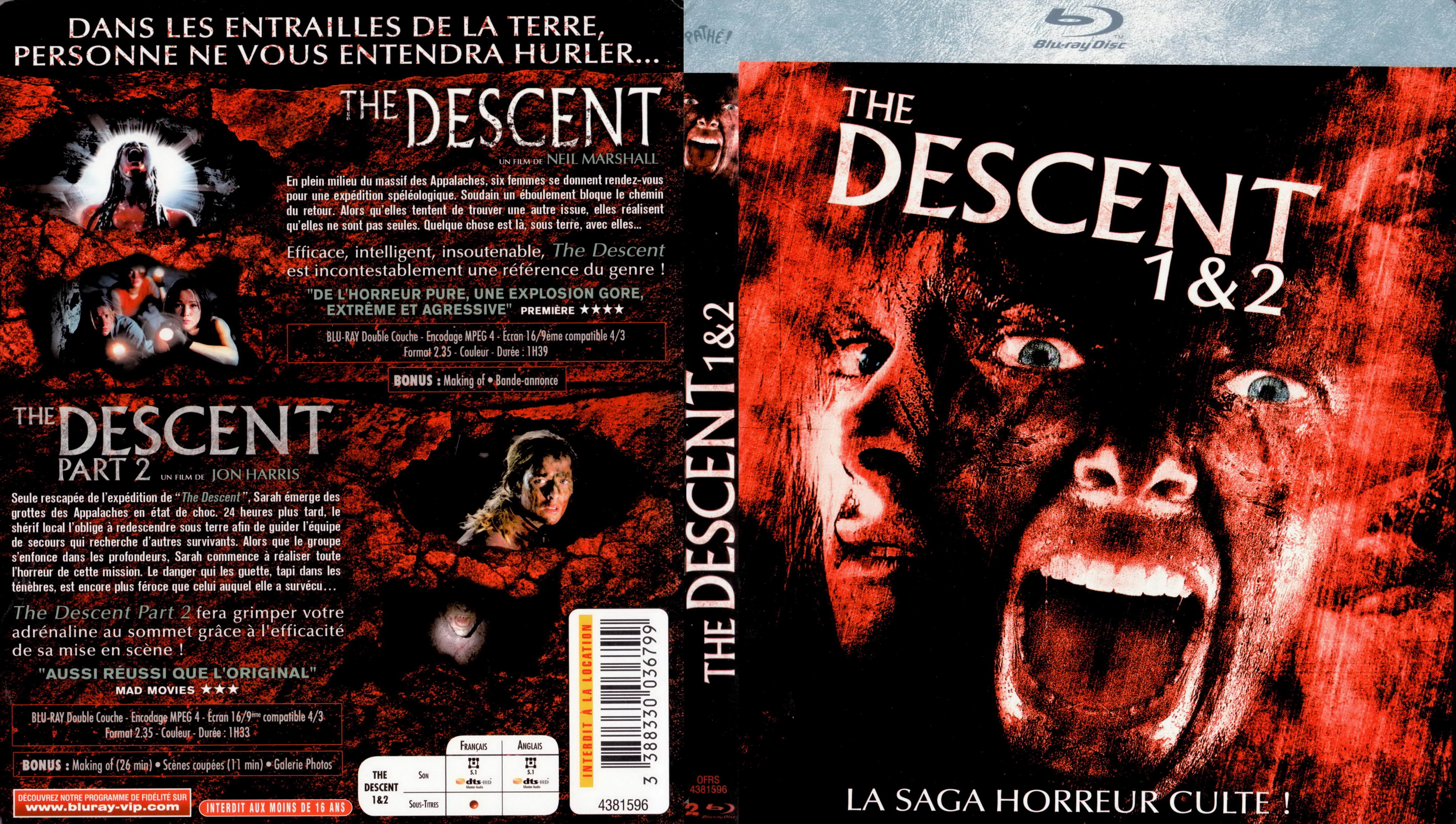 Jaquette DVD The descent 1 et 2 (BLU-RAY)