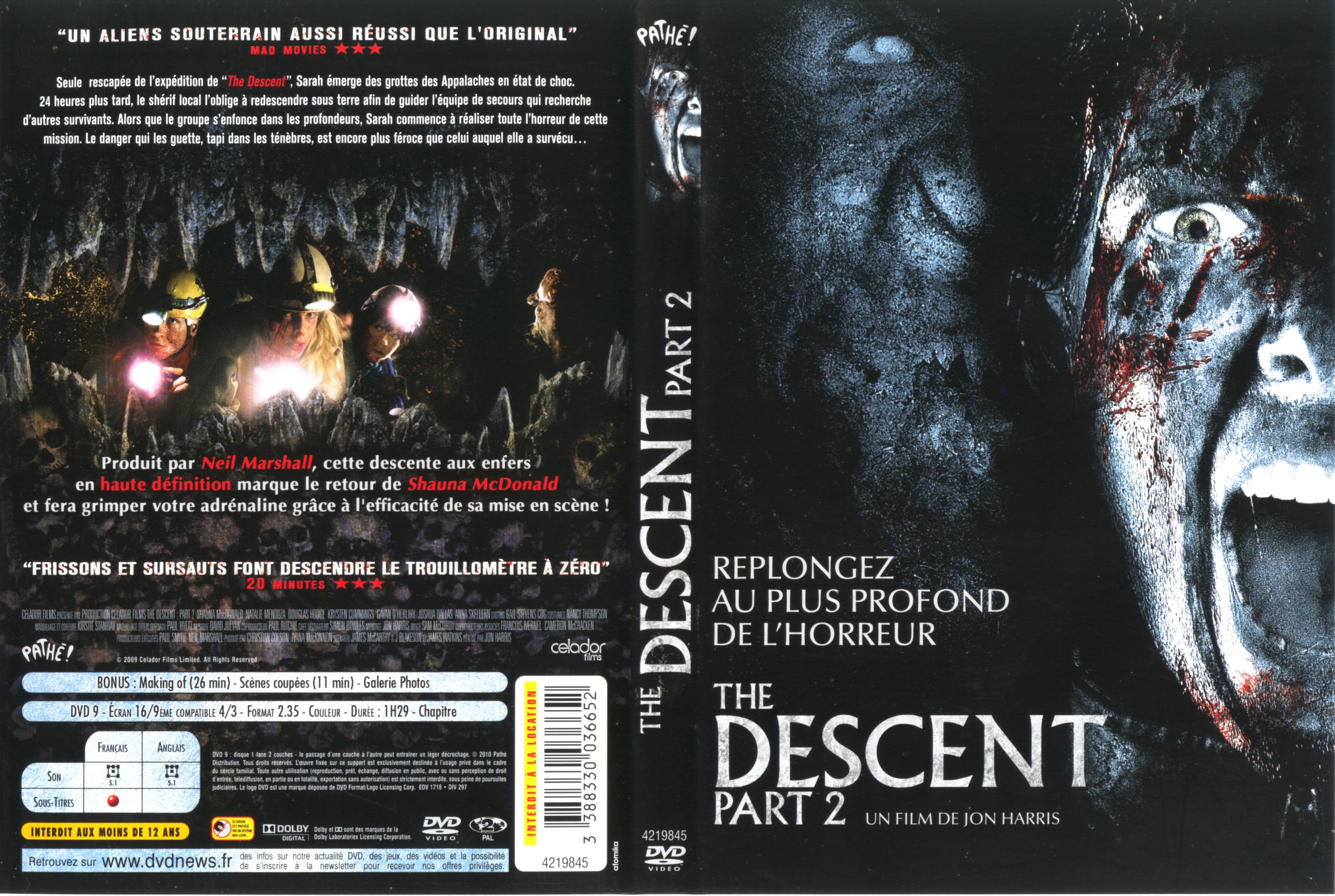 Jaquette DVD The descent part 2