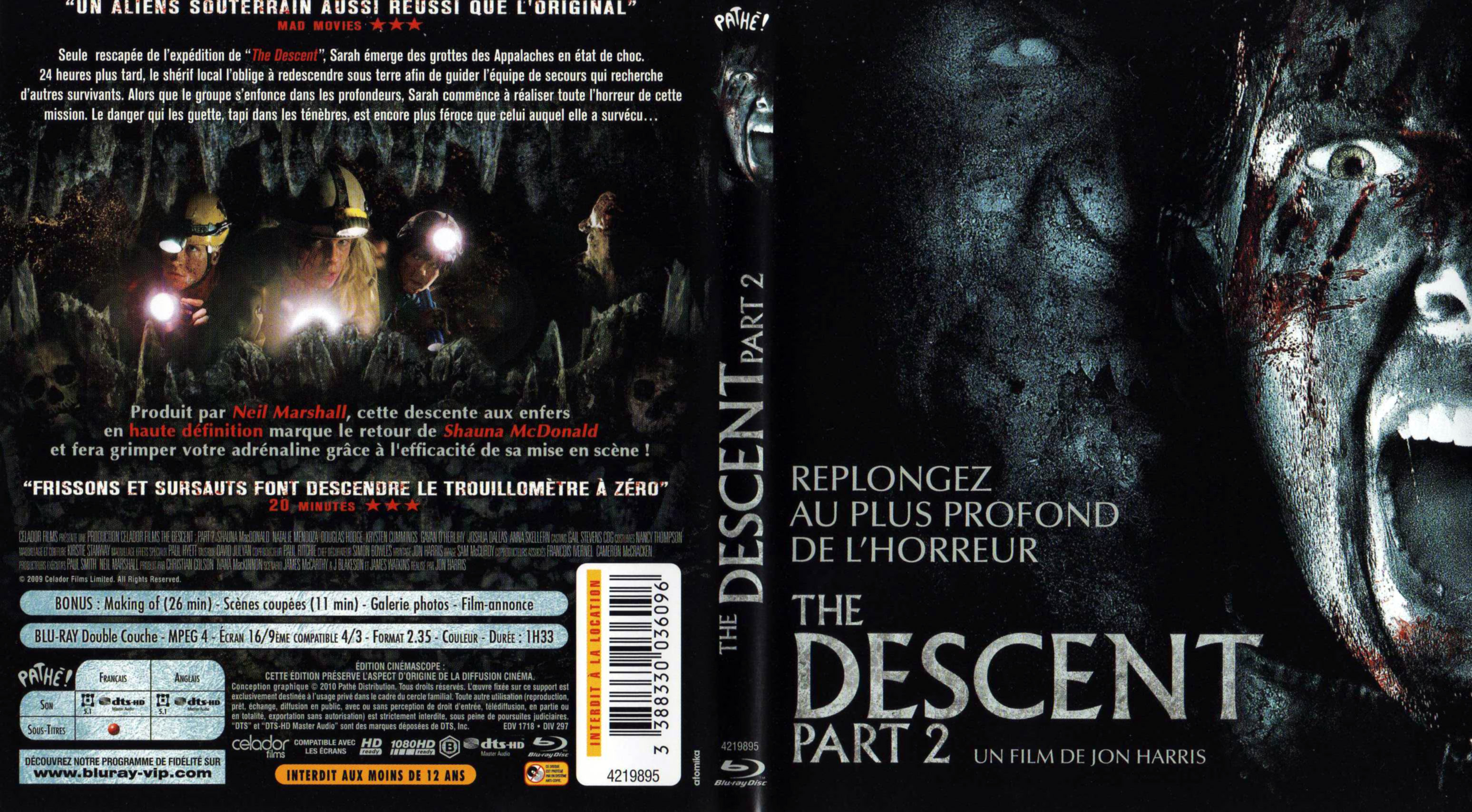 Jaquette DVD The descent part 2 (BLU-RAY)