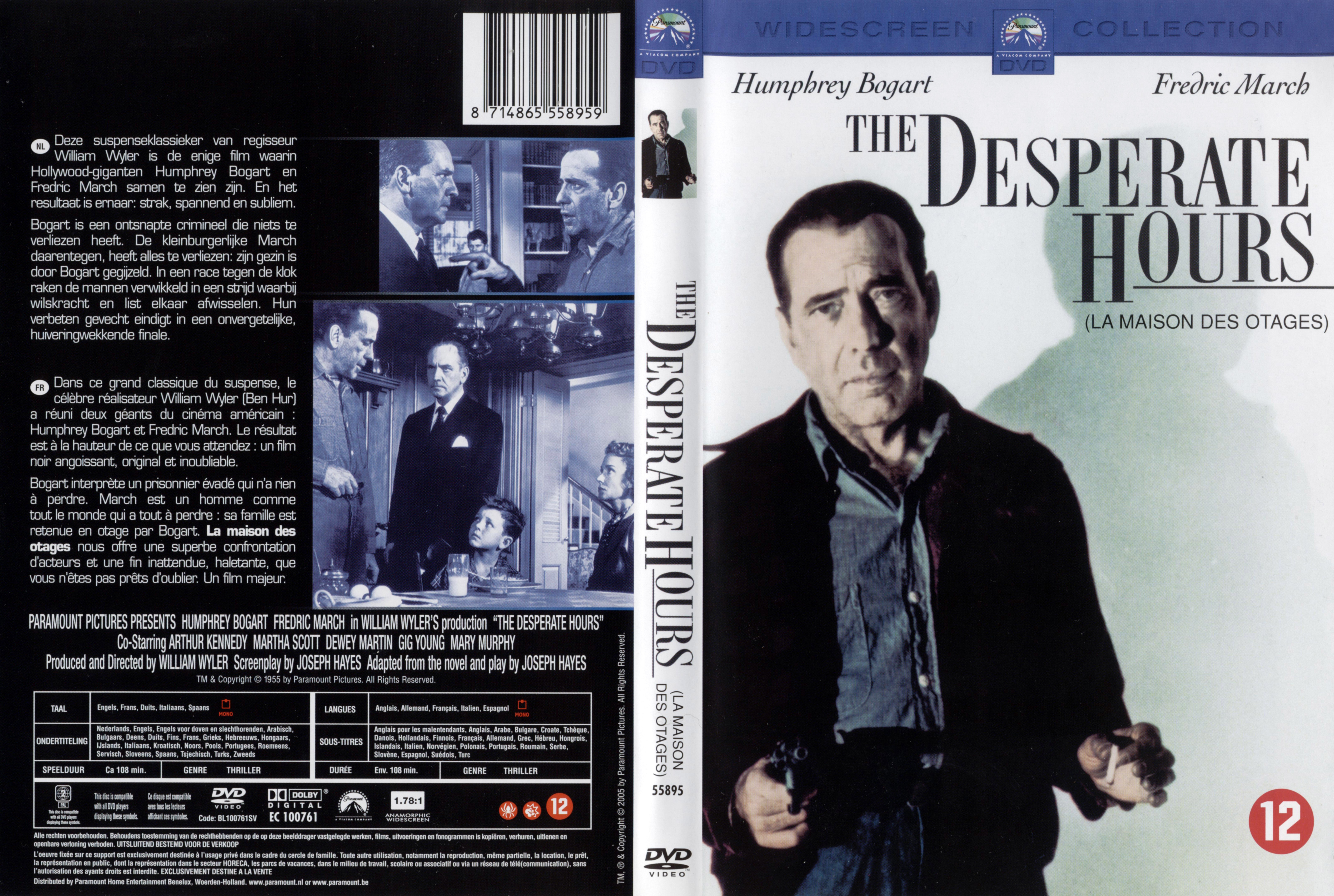 Jaquette DVD The desperate hours - La maison des otages (1955)