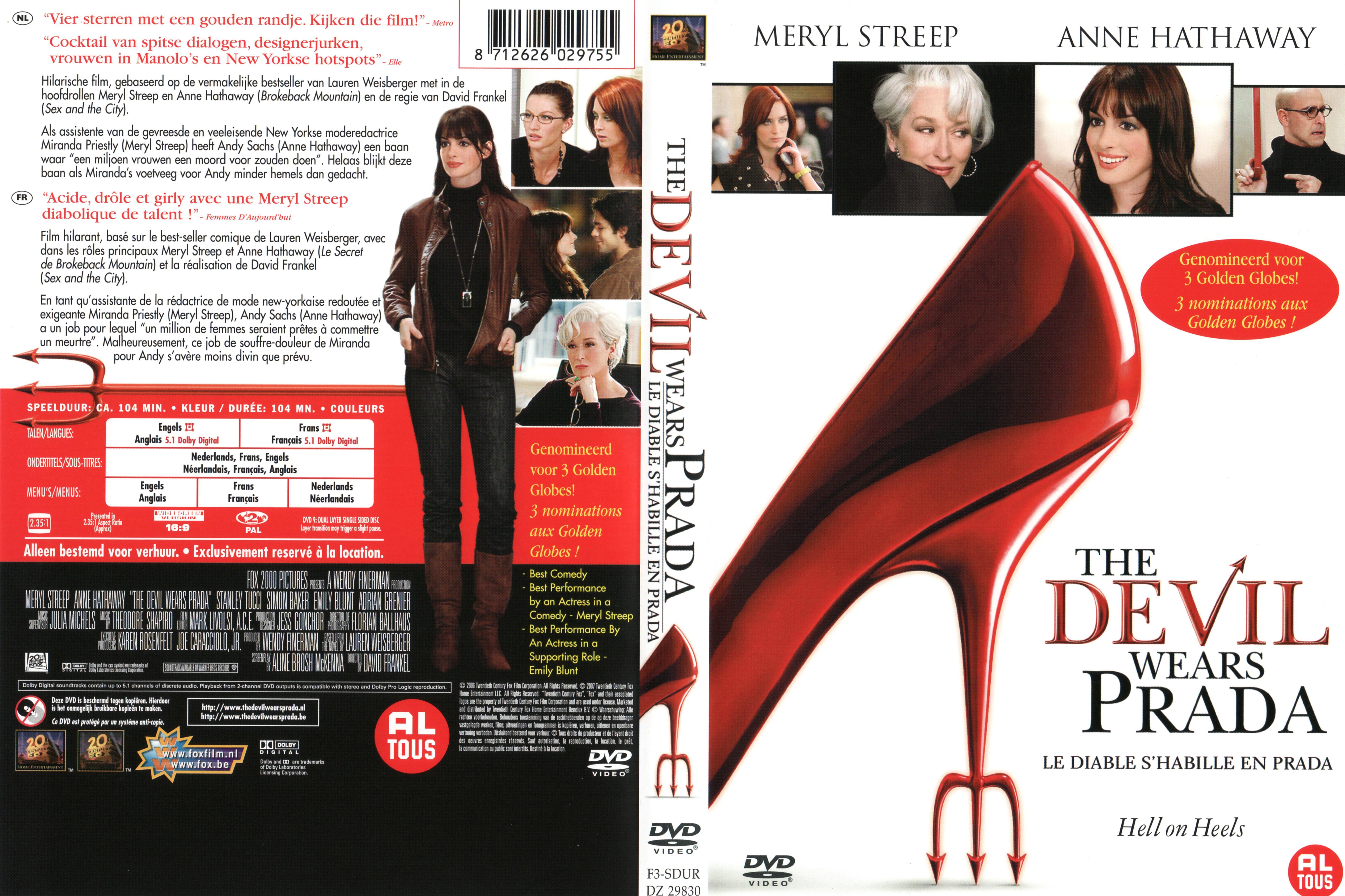 Jaquette DVD The devil wears Prada
