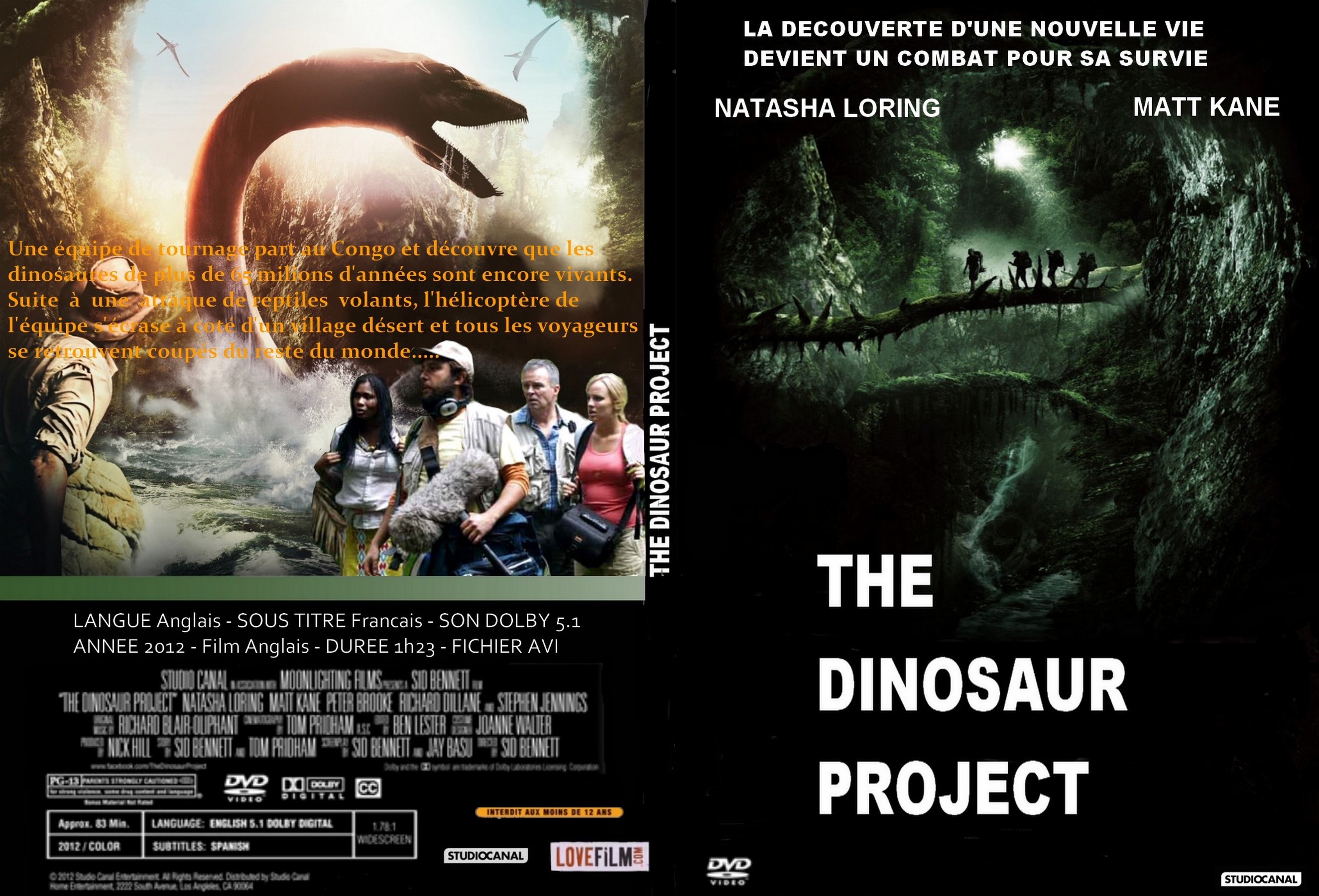 Jaquette DVD The dinosaur project custom
