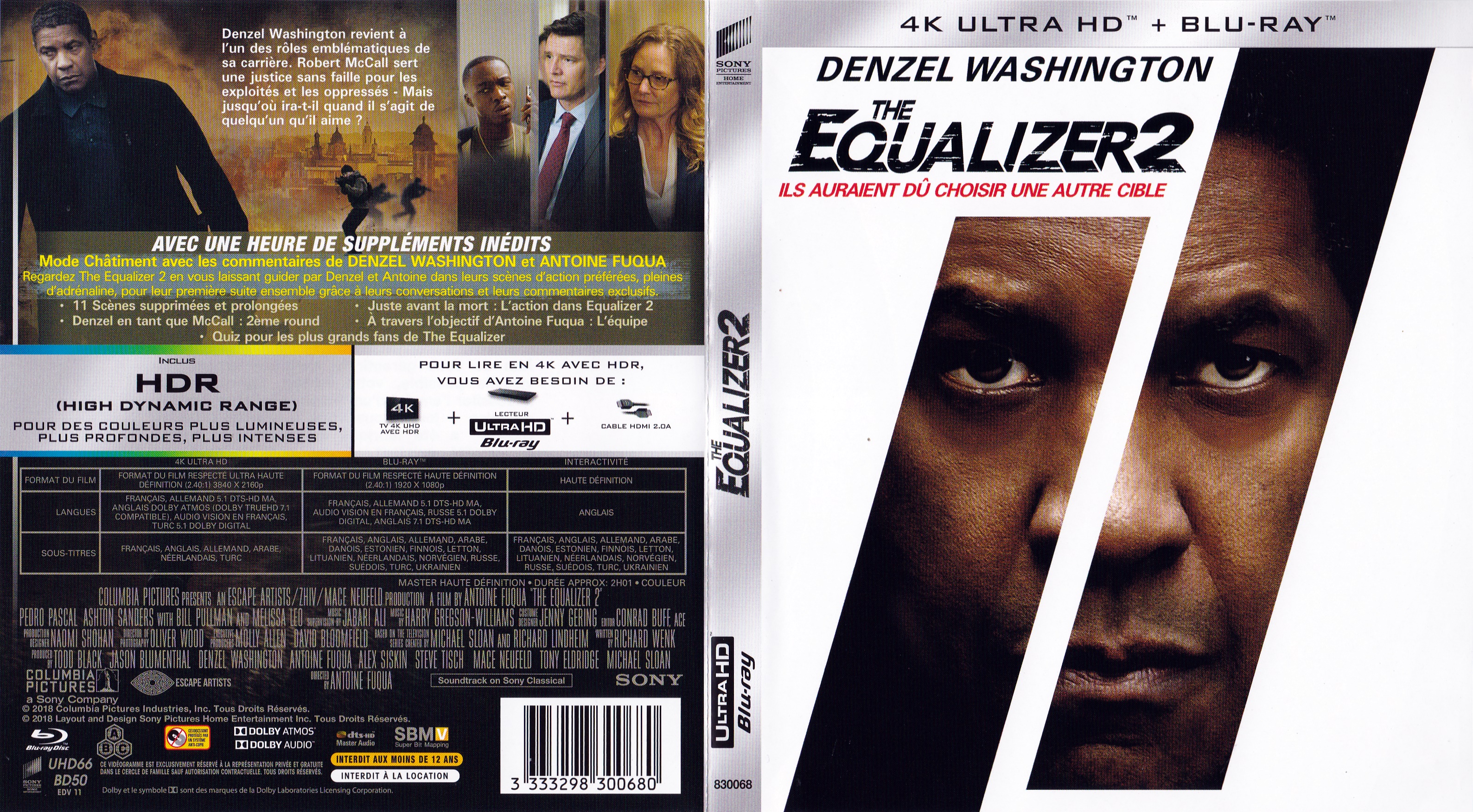 Jaquette DVD The equalizer 2 4K (BLU-RAY)