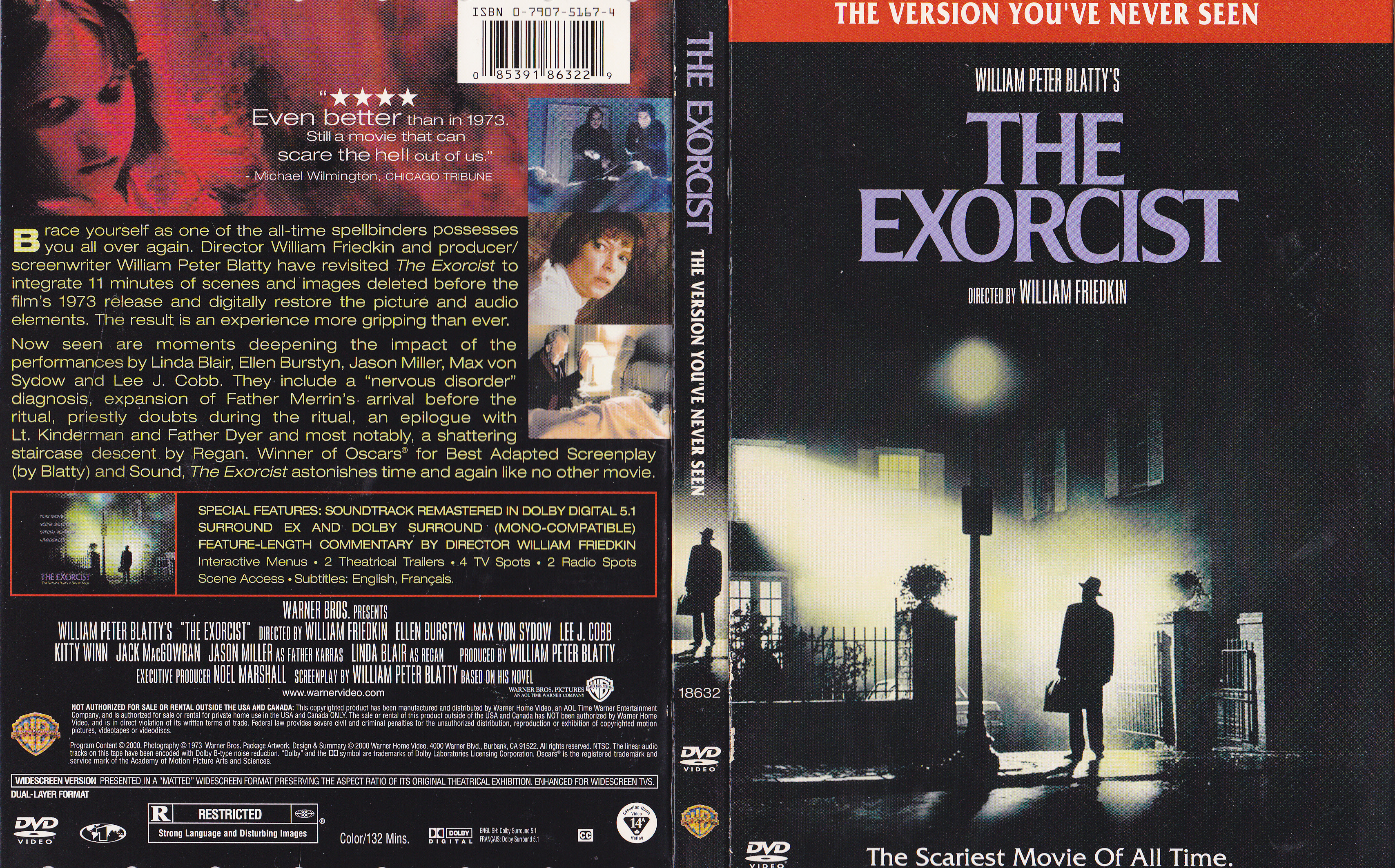 Jaquette DVD The exorcist (Canadienne) v2