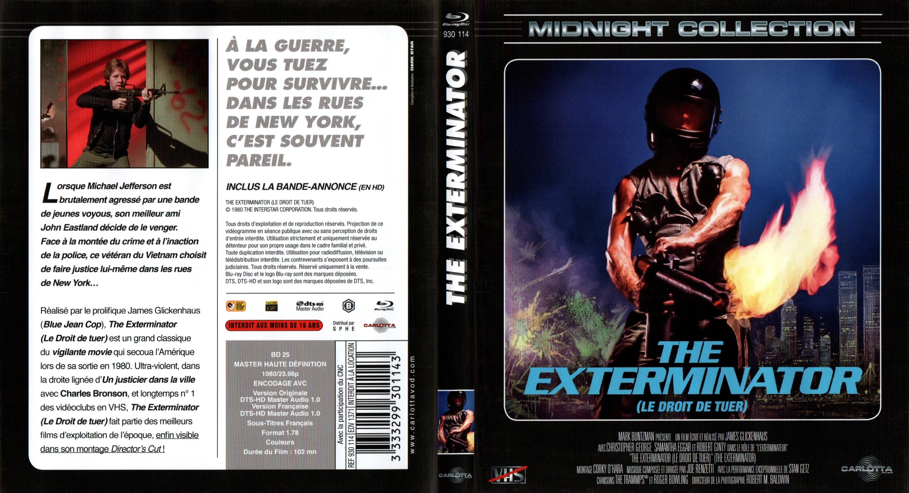 Jaquette DVD The exterminator (BLU-RAY)