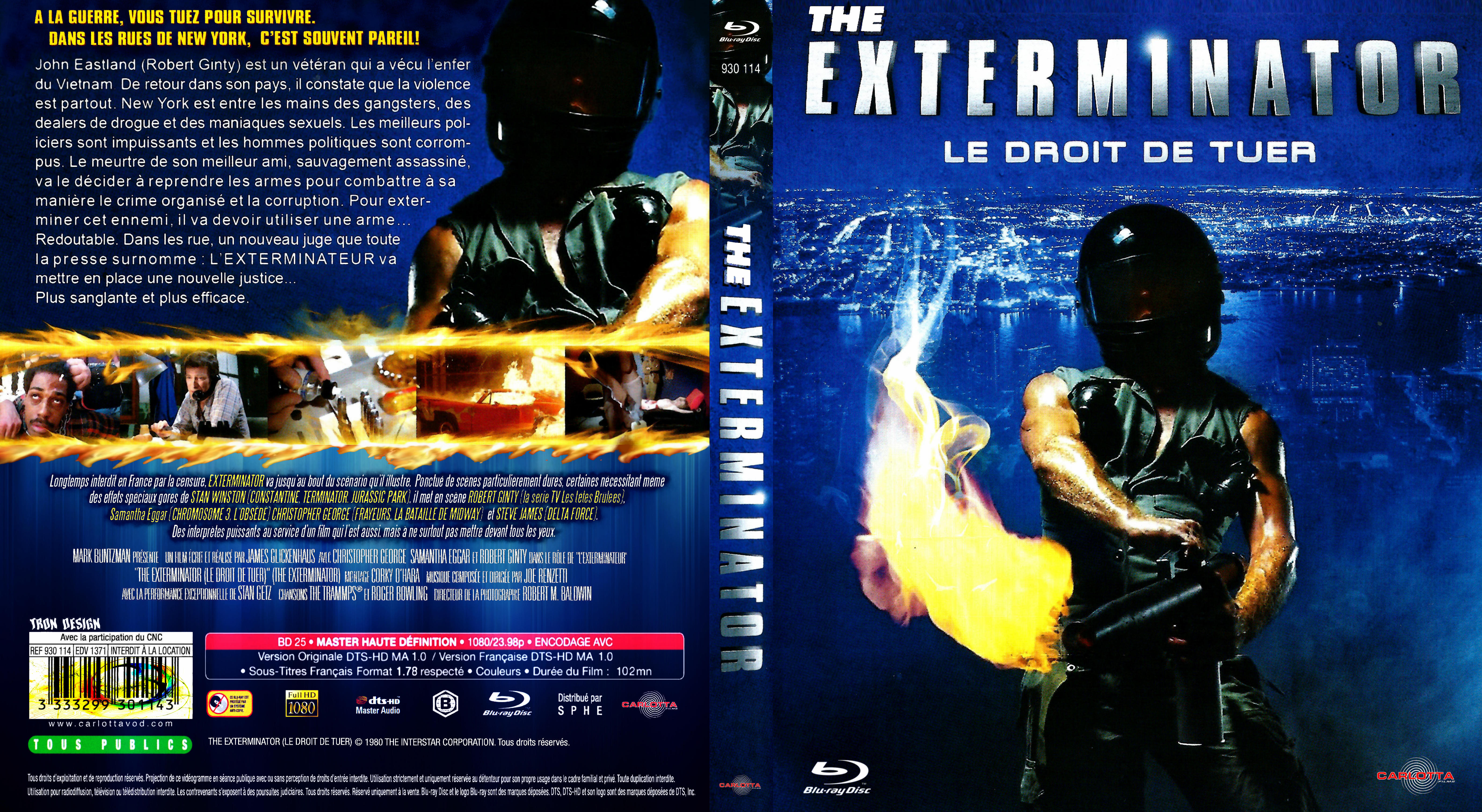 Jaquette DVD The exterminator custom (BLU-RAY)