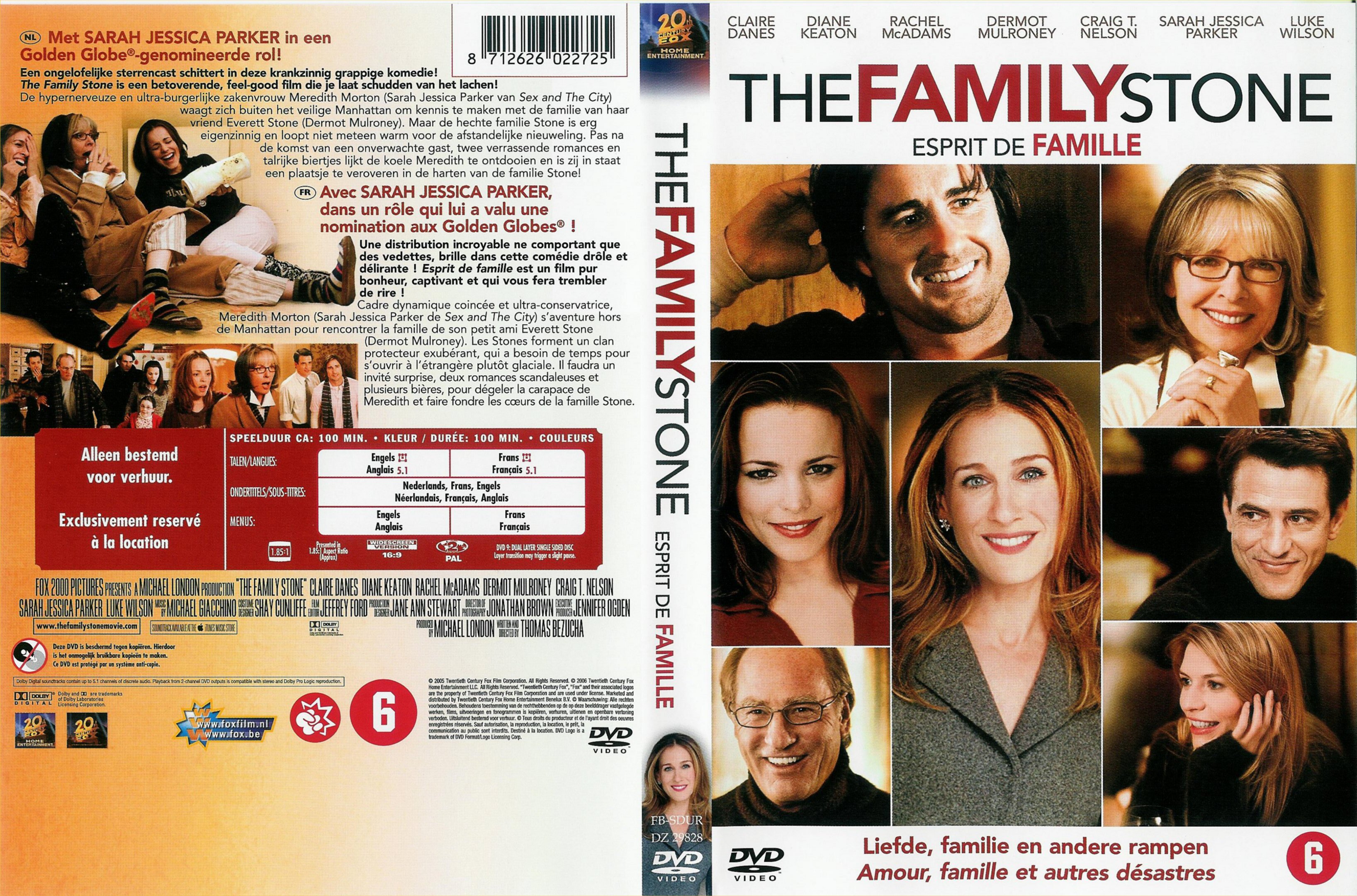 Jaquette DVD The family stone - Esprit de famille