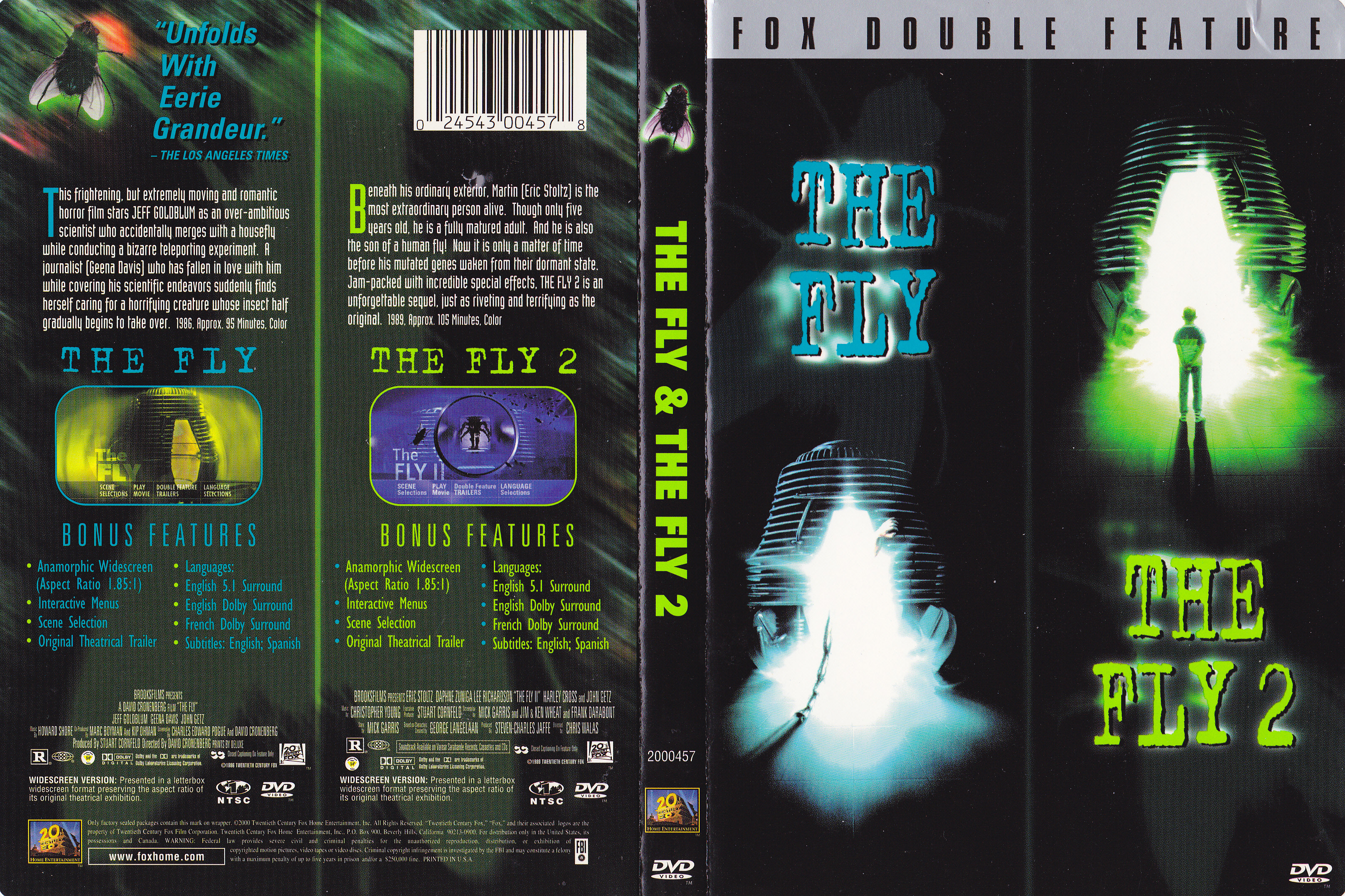 Jaquette DVD The fly 1-2 - La mouche 1-2 (Canadienne)