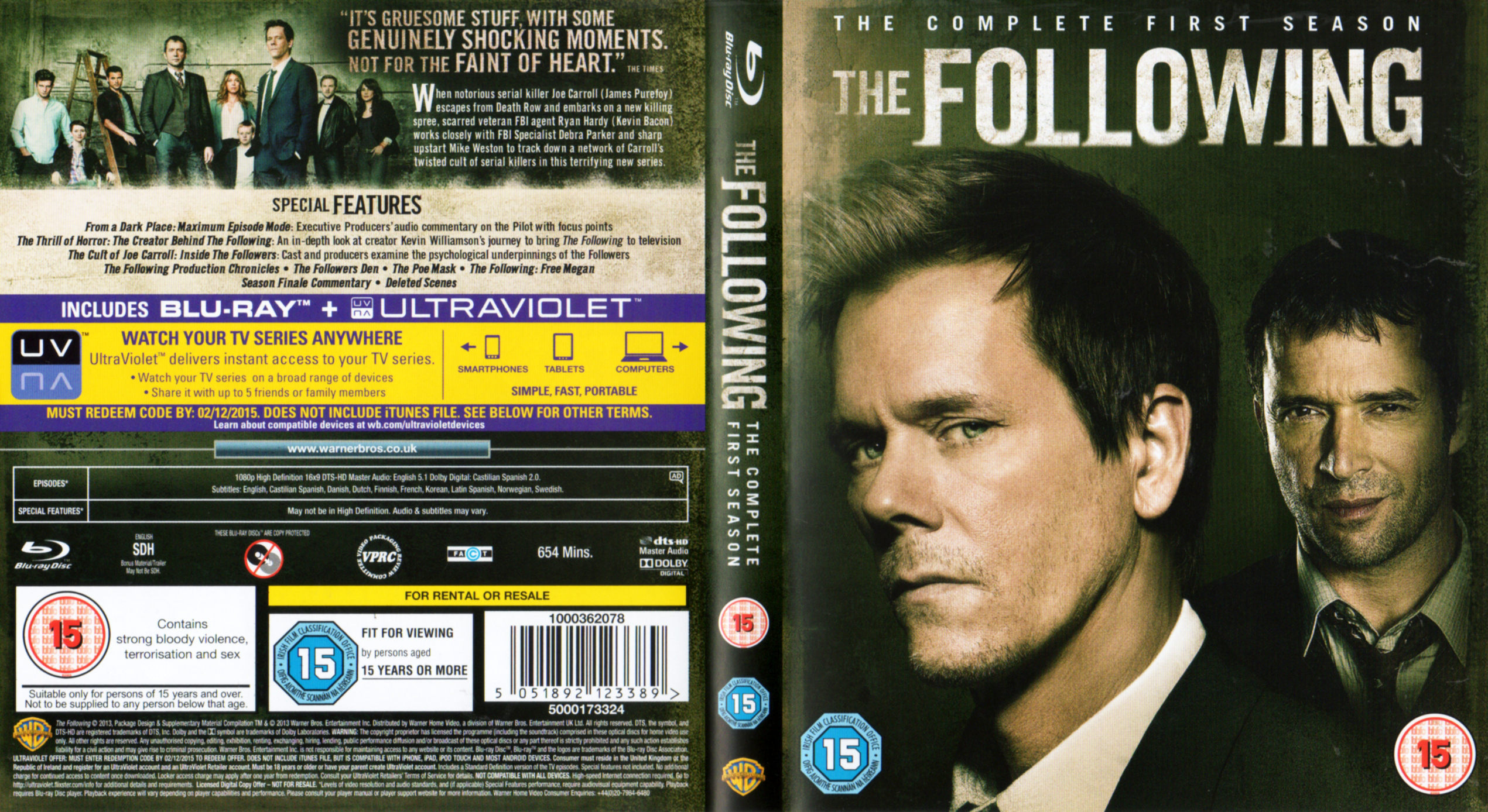 Jaquette DVD The following Saison 1 Zone 1 (BLU-RAY)
