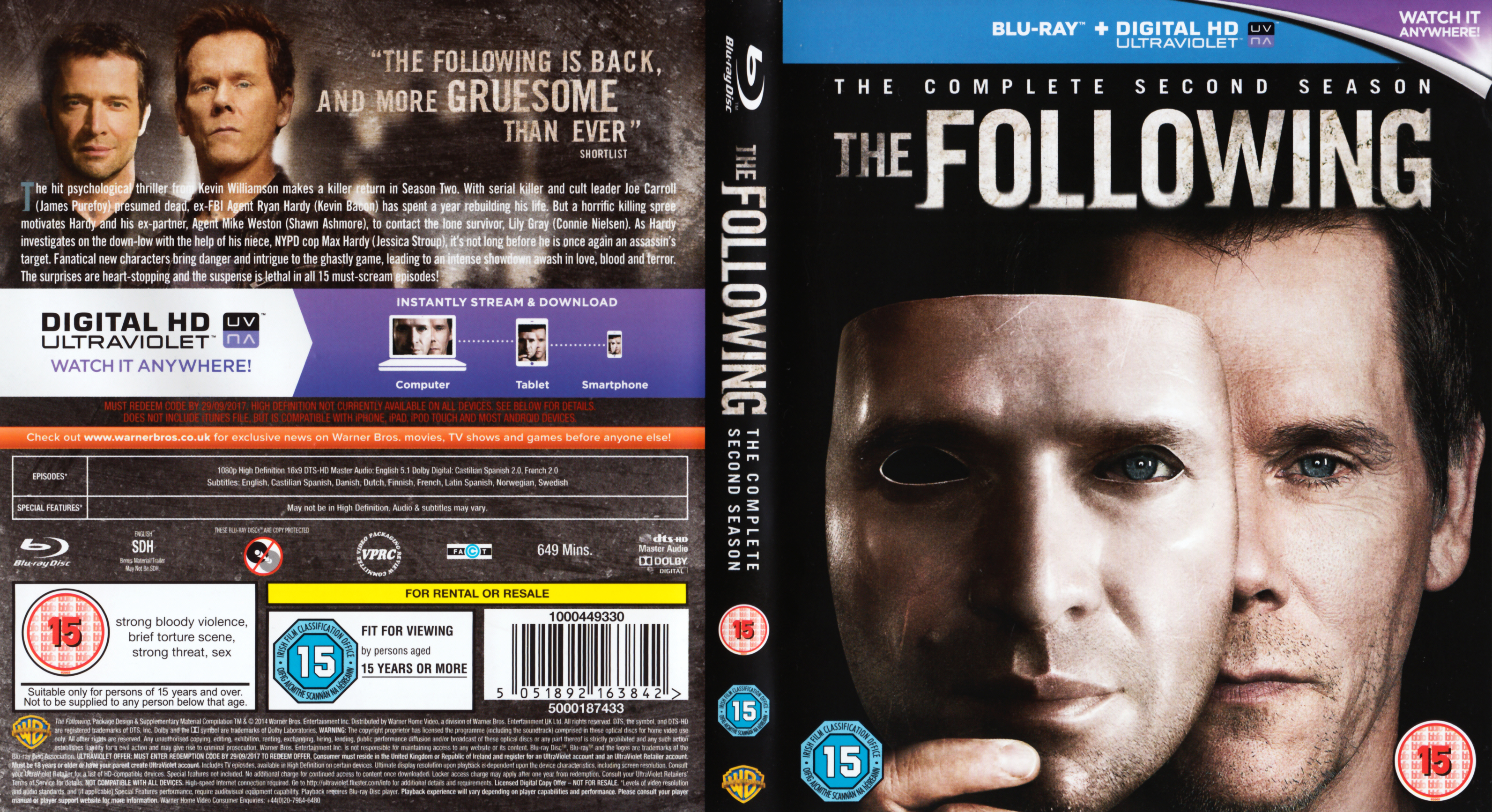 Jaquette DVD The following Saison 2 Zone 1 (BLU-RAY) v2
