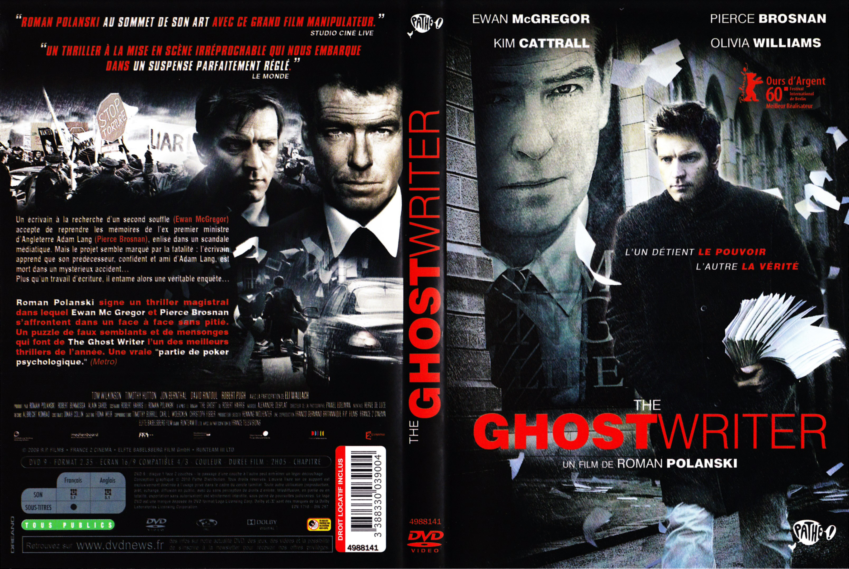 Jaquette DVD The ghost writer
