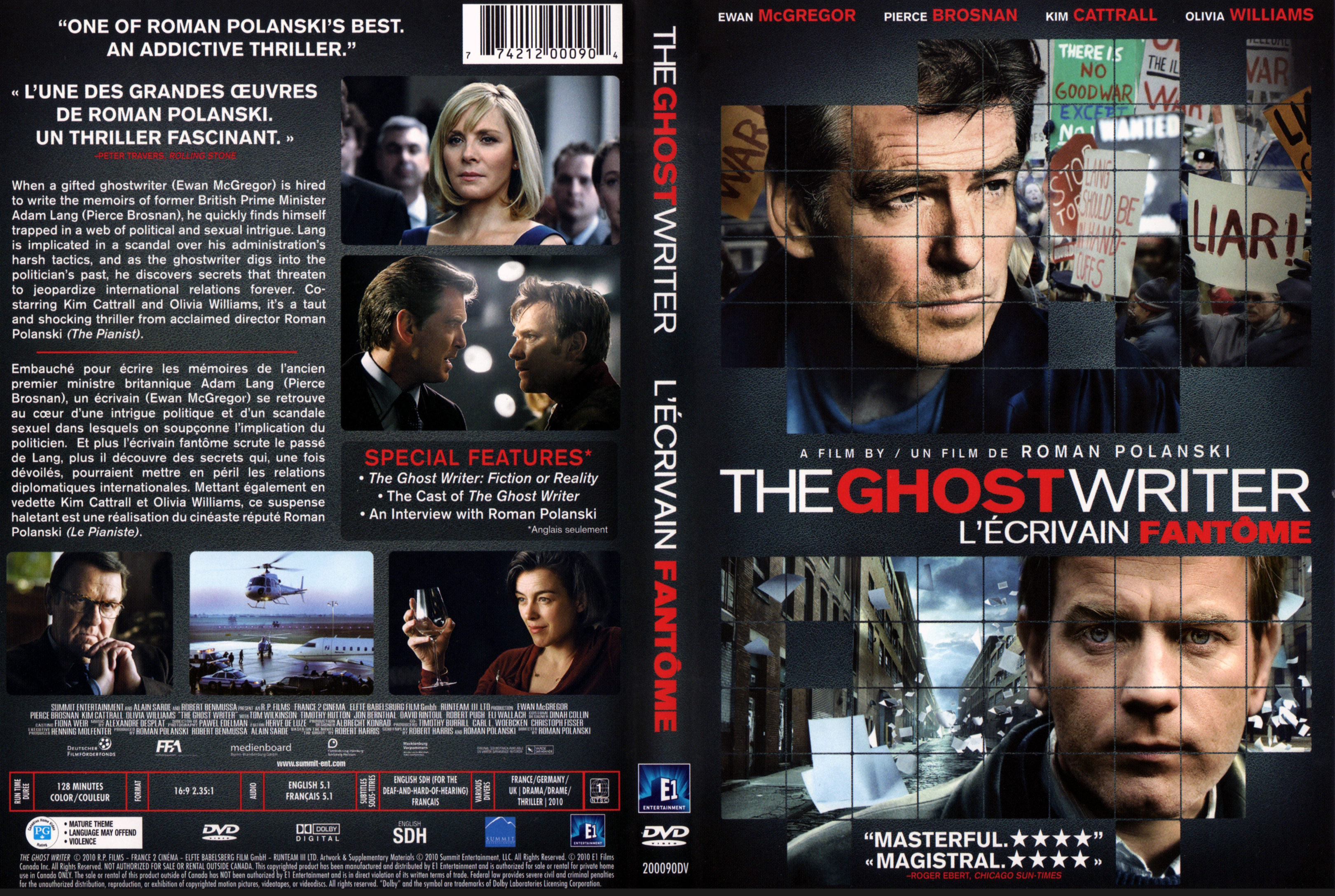 Jaquette DVD The ghost writer - L