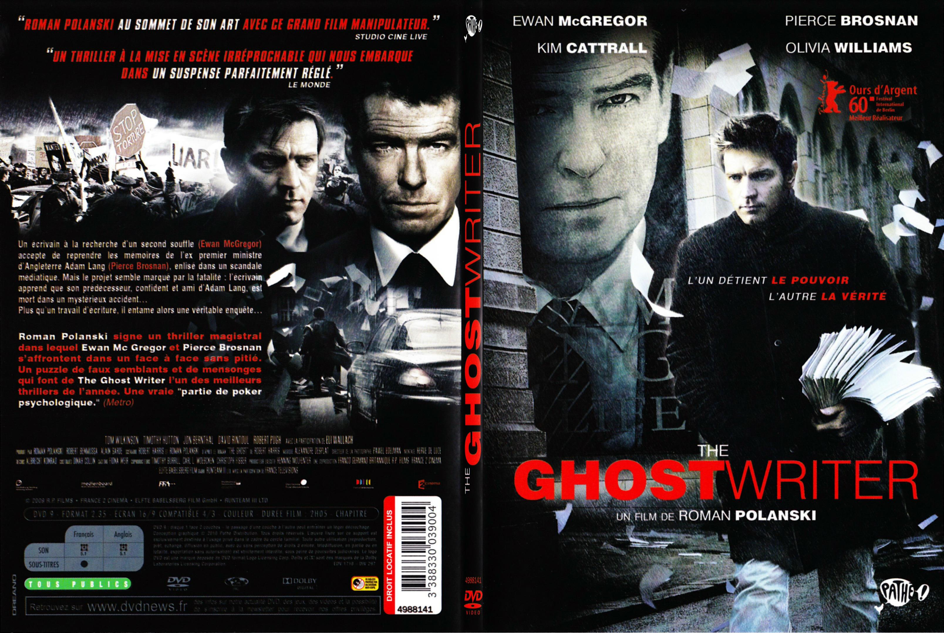 Jaquette DVD The ghost writer - SLIM