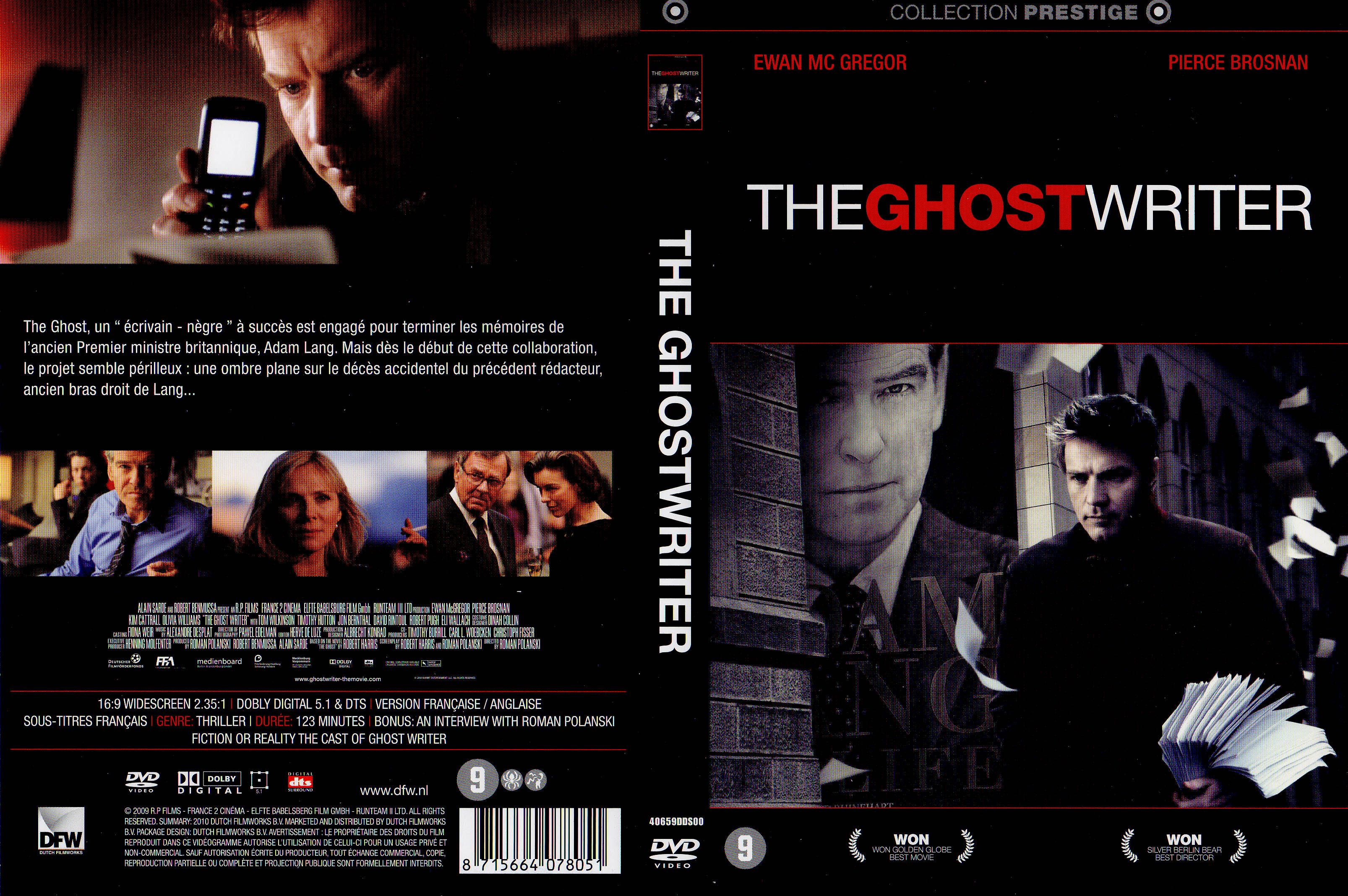 Jaquette DVD The ghost writer v3