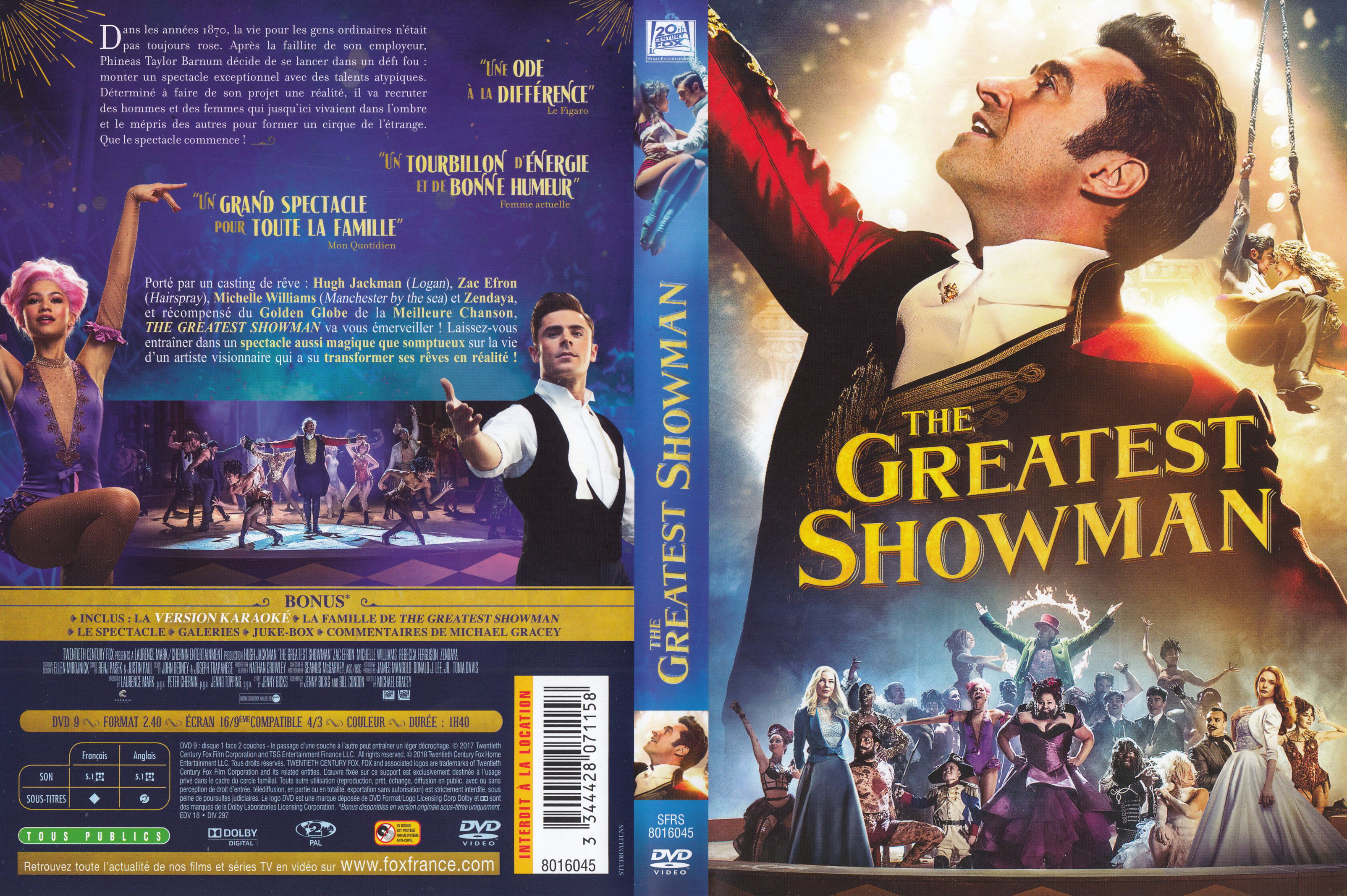 Jaquette DVD The greatest showman