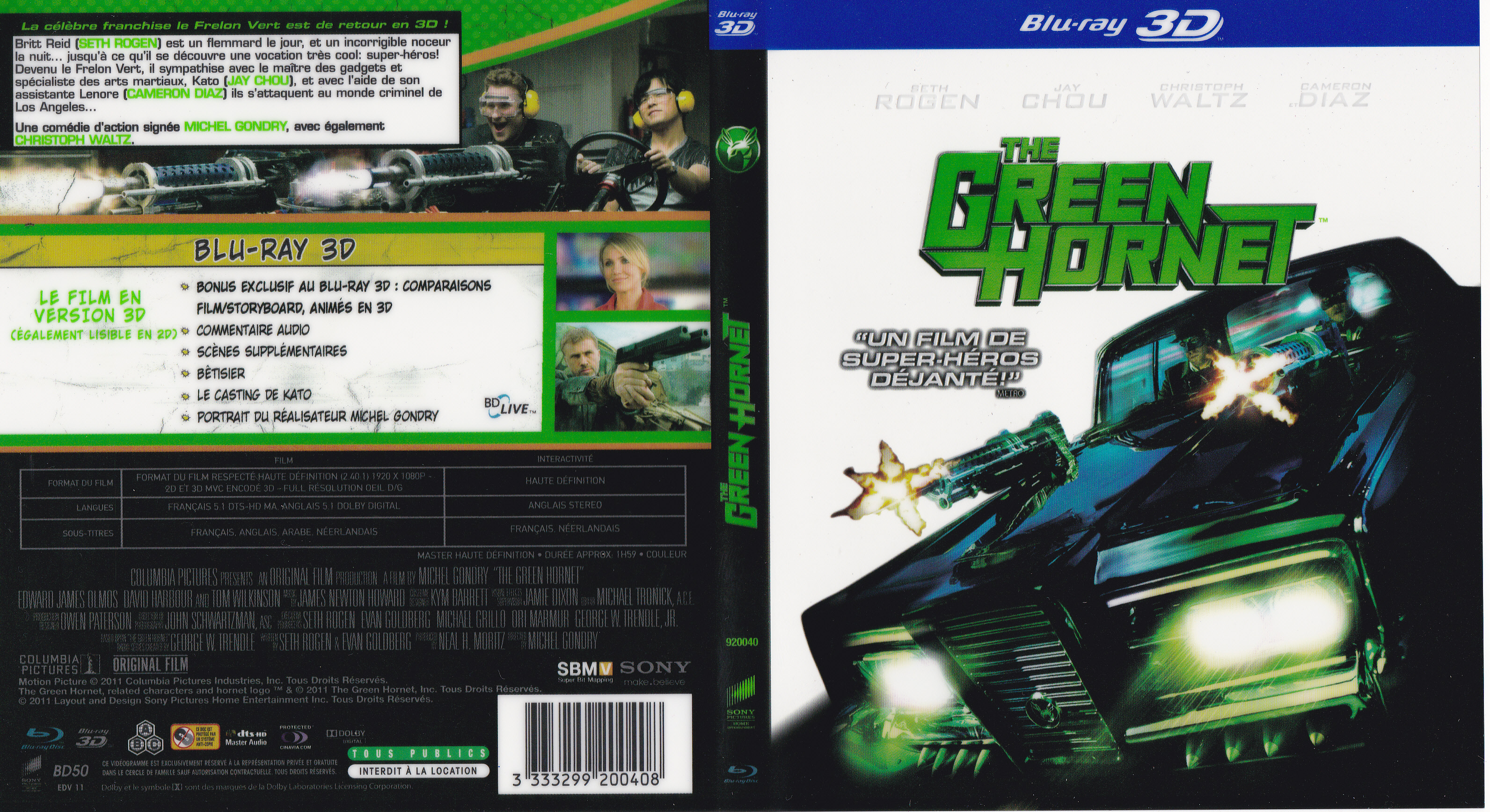 Jaquette DVD The green hornet 3D (BLU-RAY)