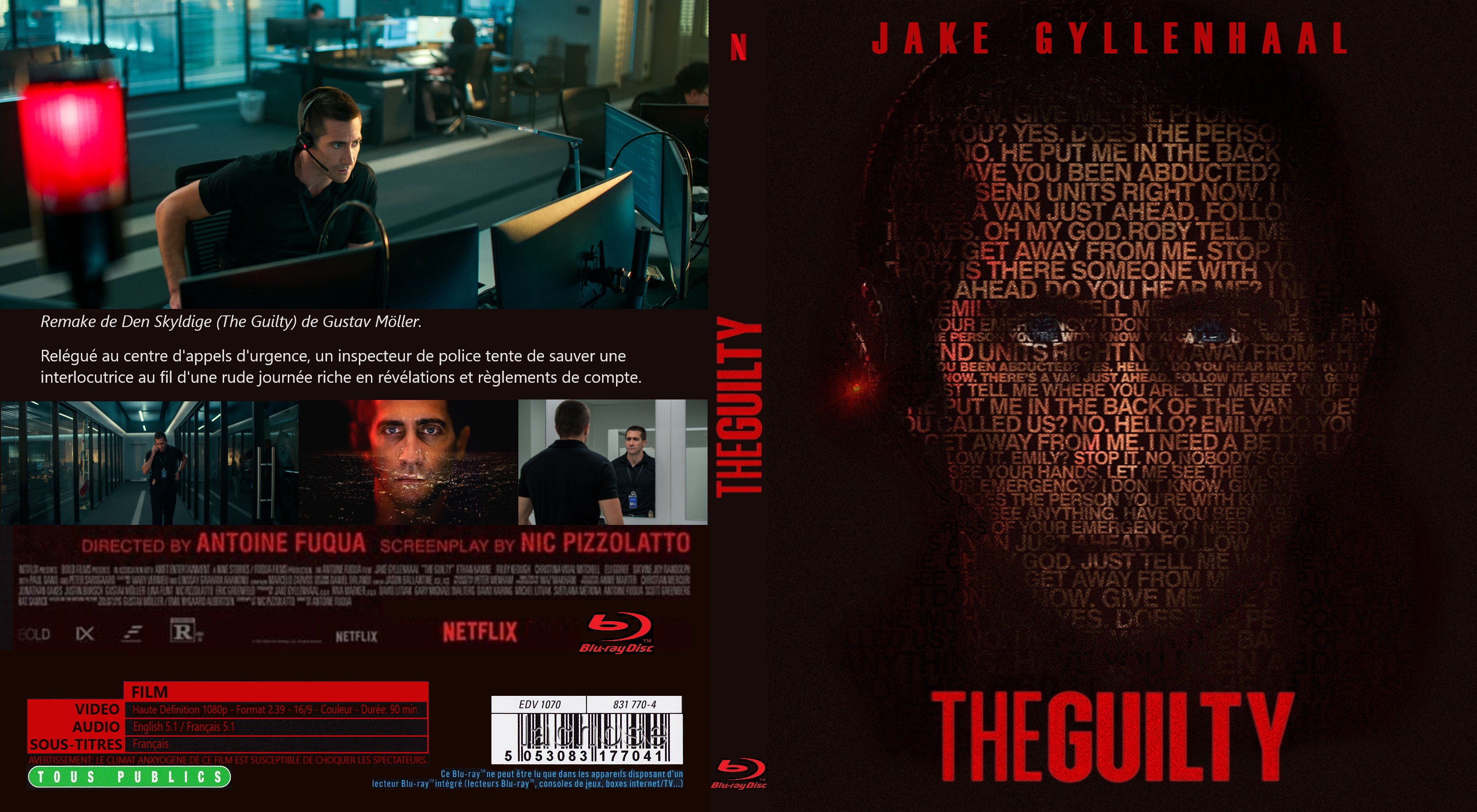 Jaquette DVD The guilty 2021 custom (BLU-RAY)