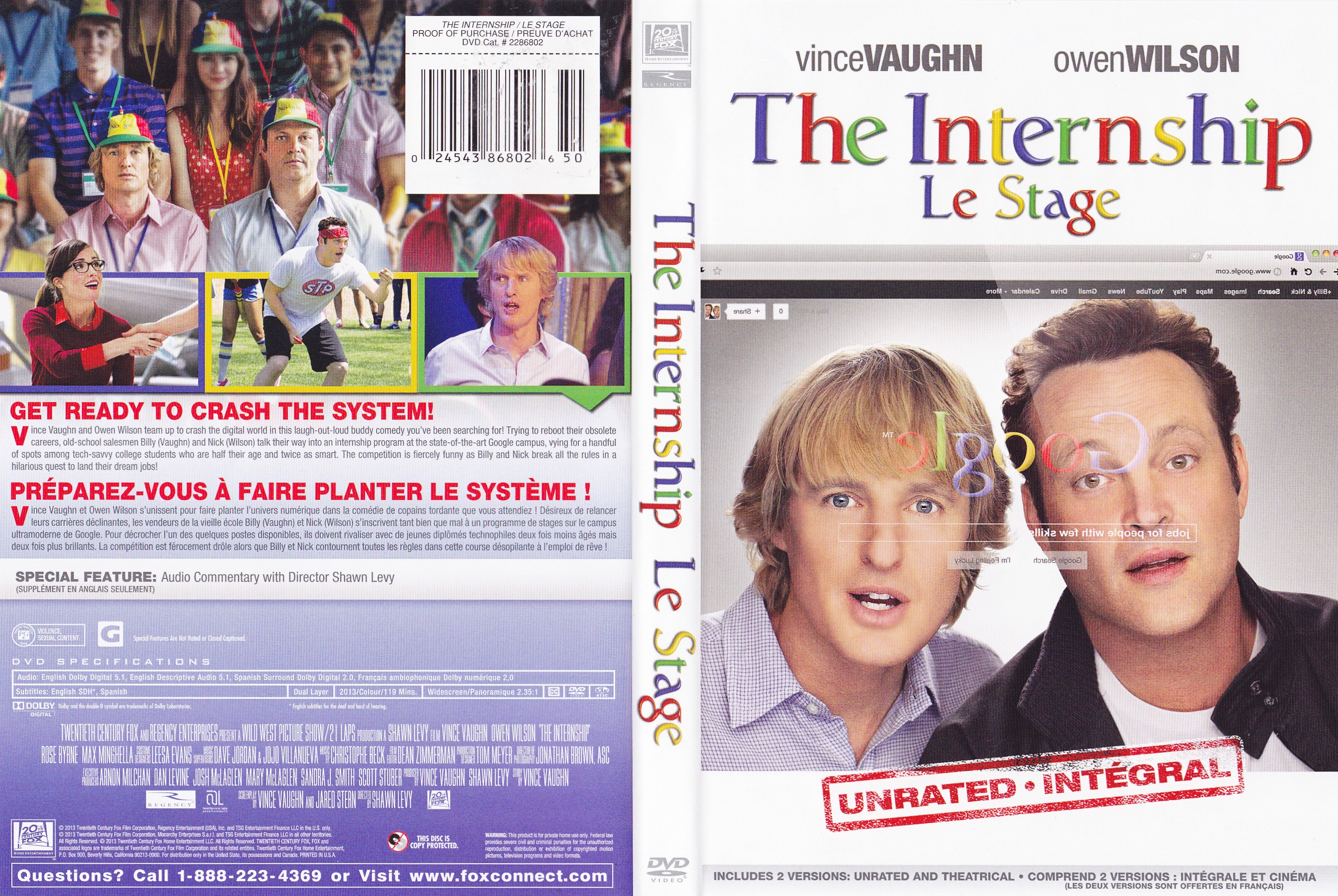 Jaquette DVD The internship - Le stage (Canadienne)