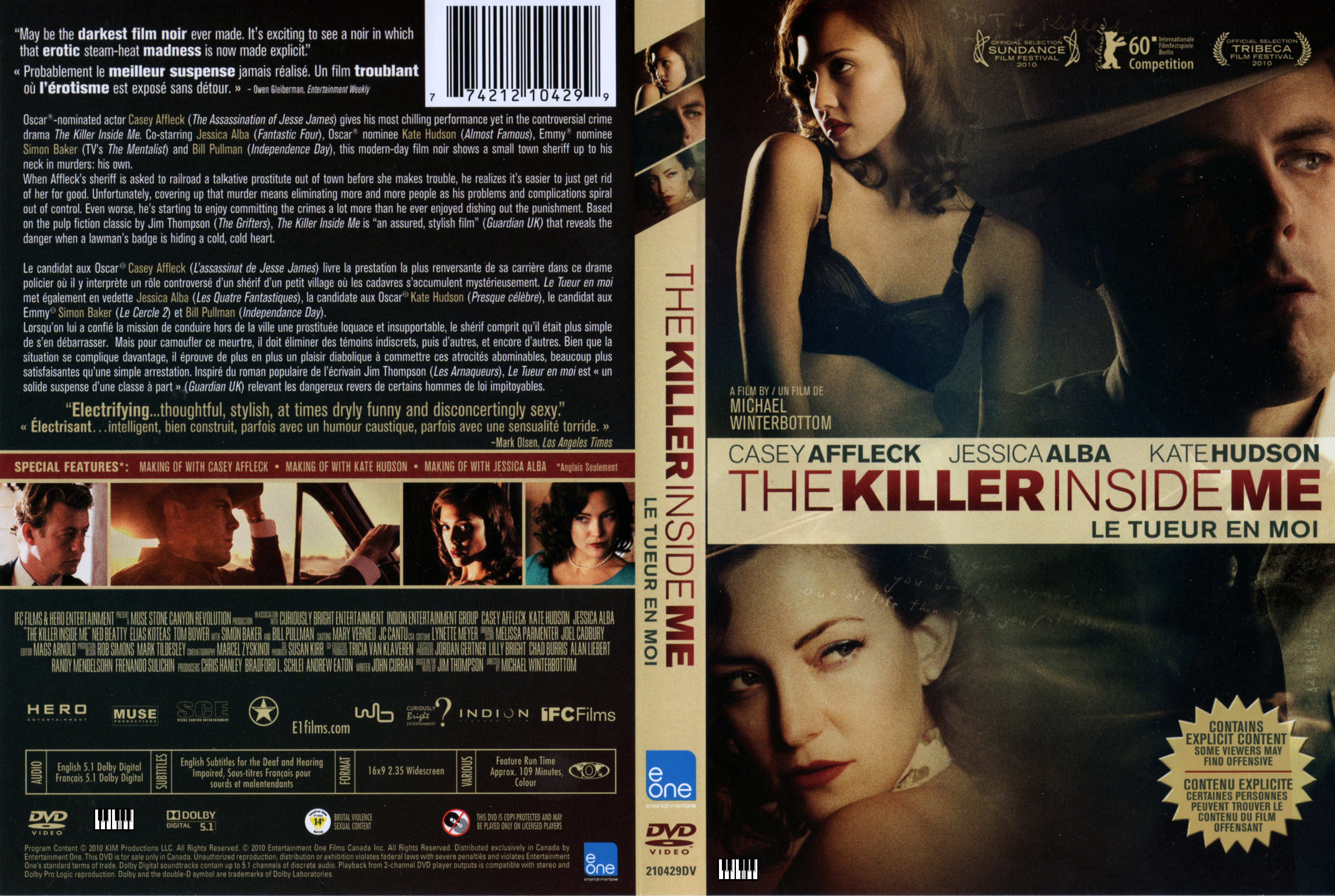 Jaquette DVD The killer inside me (Canadienne)