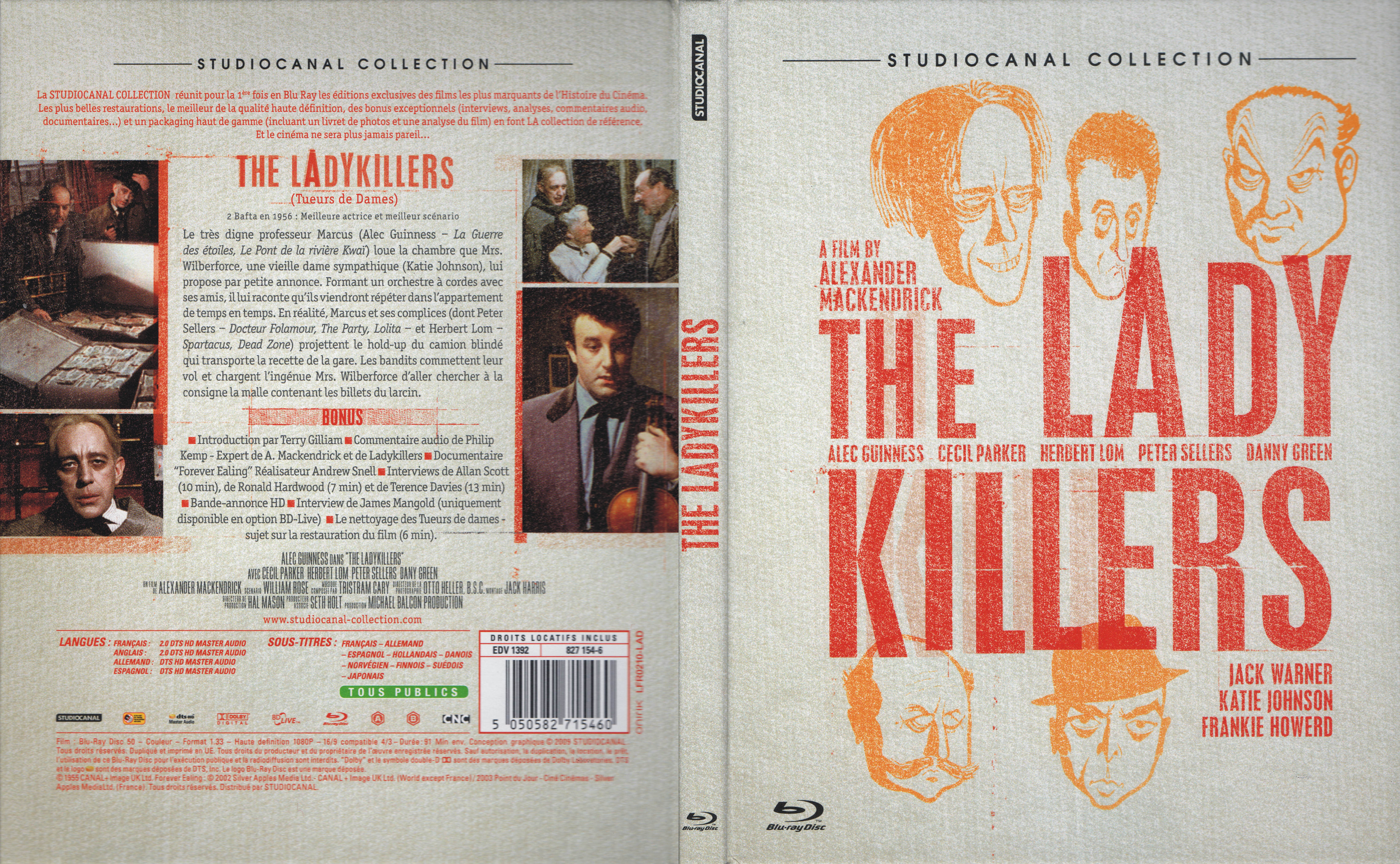 Jaquette DVD The ladykillers Tueurs de dames (1955) (BLU-RAY)