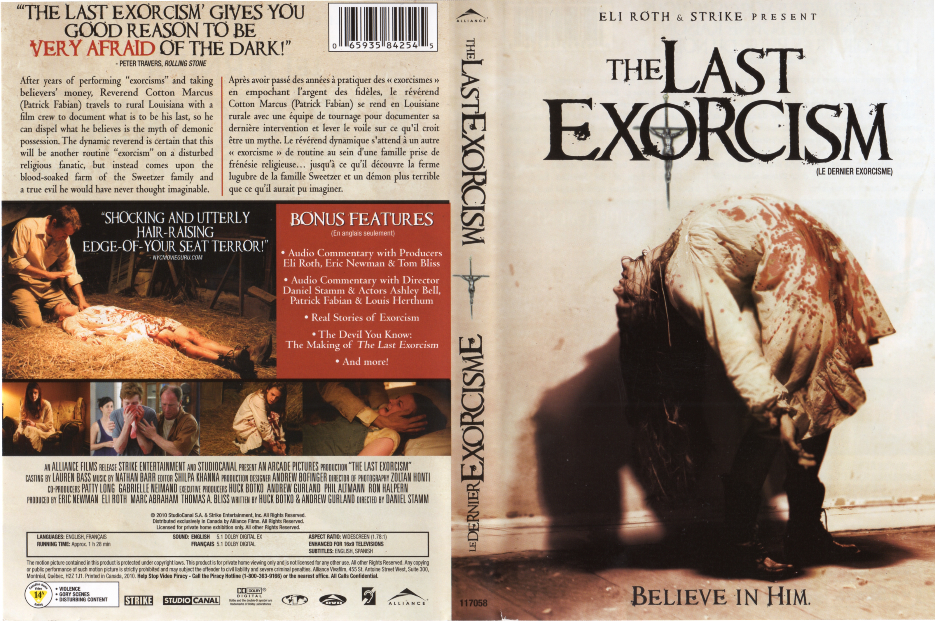 Jaquette DVD The last exorcism - Le dernier exorcisme (Canadienne)