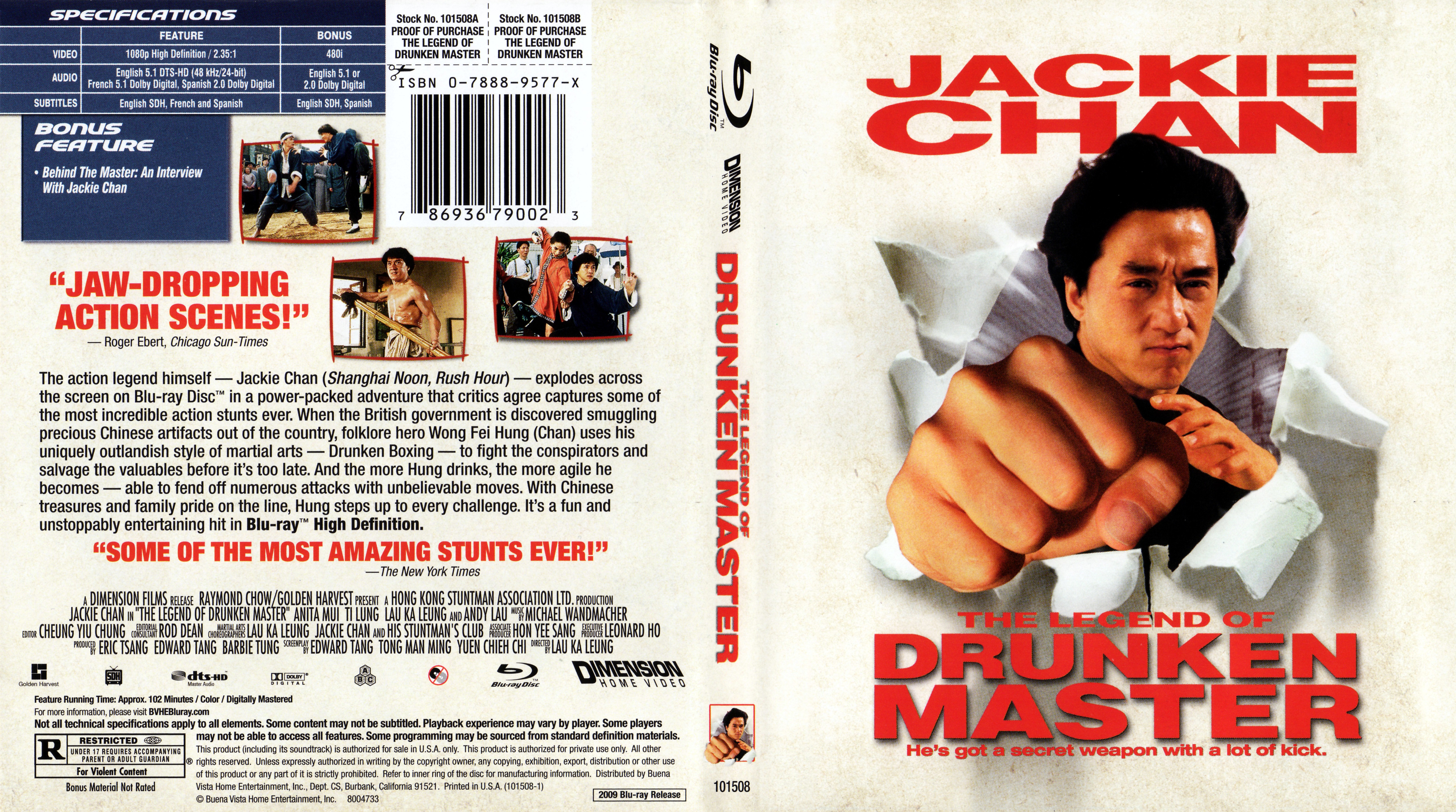 Jaquette DVD The legend of Drunken Master Zone 1 (BLU-RAY)