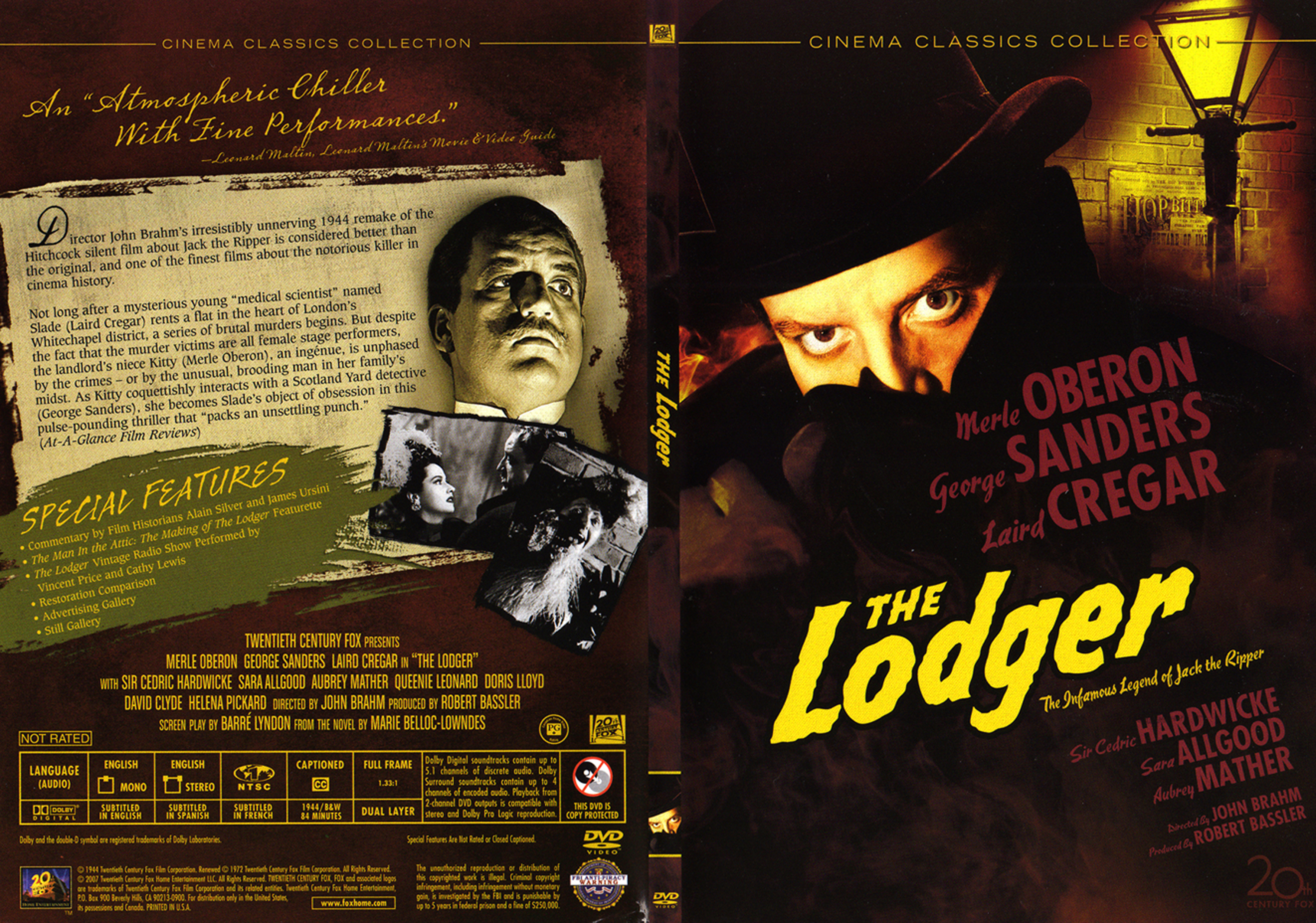 Jaquette DVD The lodger Zone 1