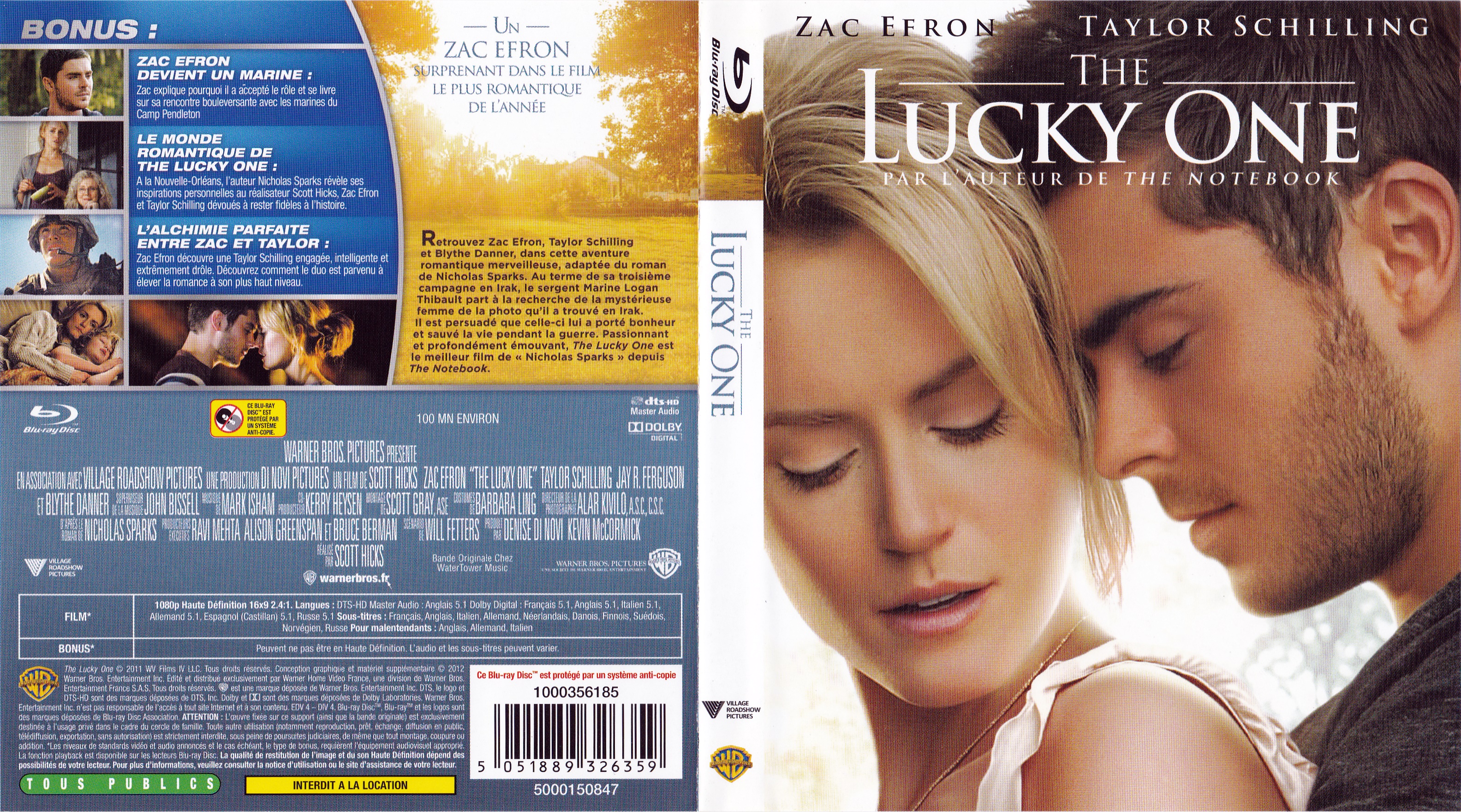 Jaquette DVD The lucky one (BLU-RAY)