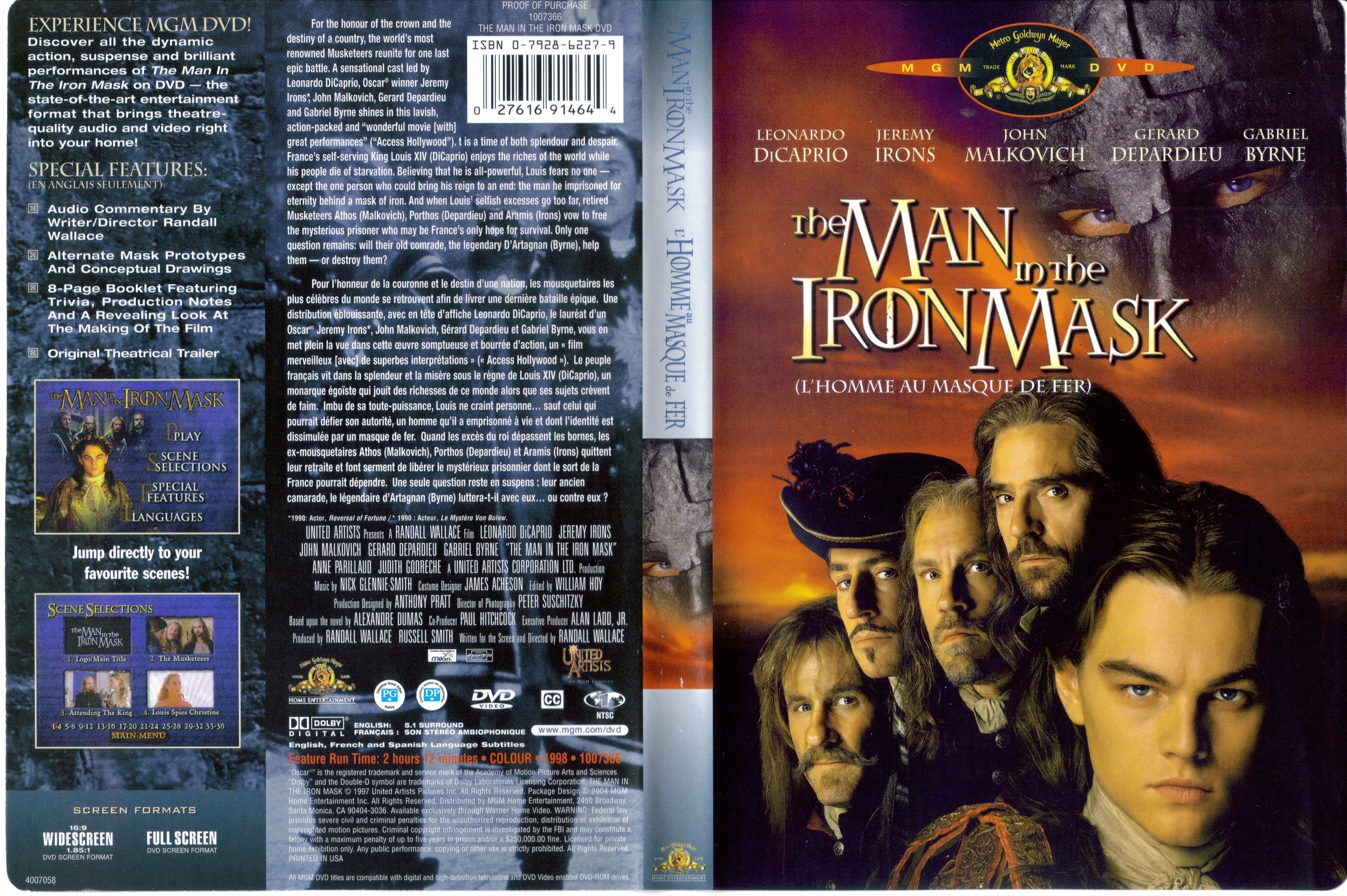 Jaquette DVD The man in the iron mask - L