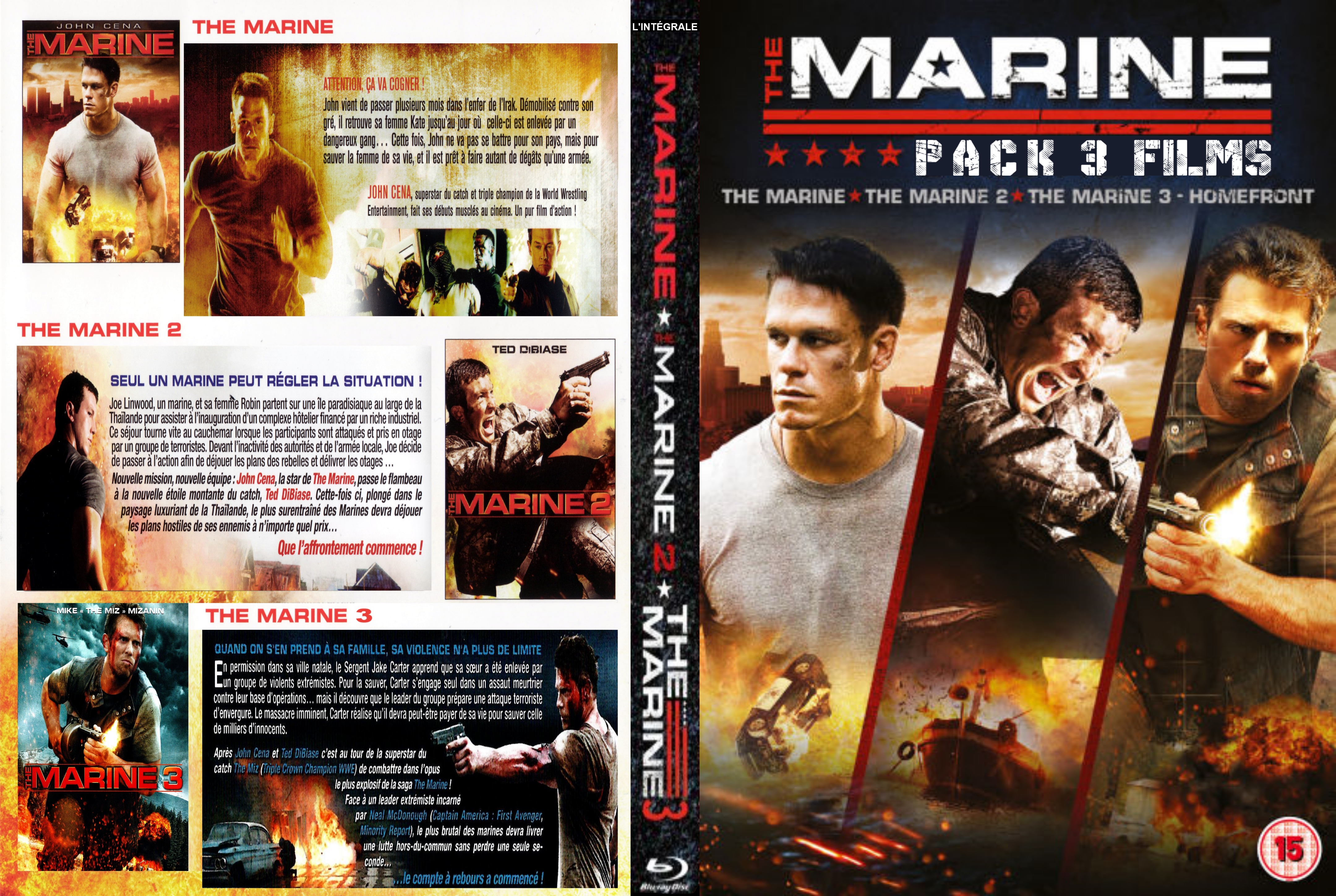 Jaquette DVD The marine pack 3 films custom