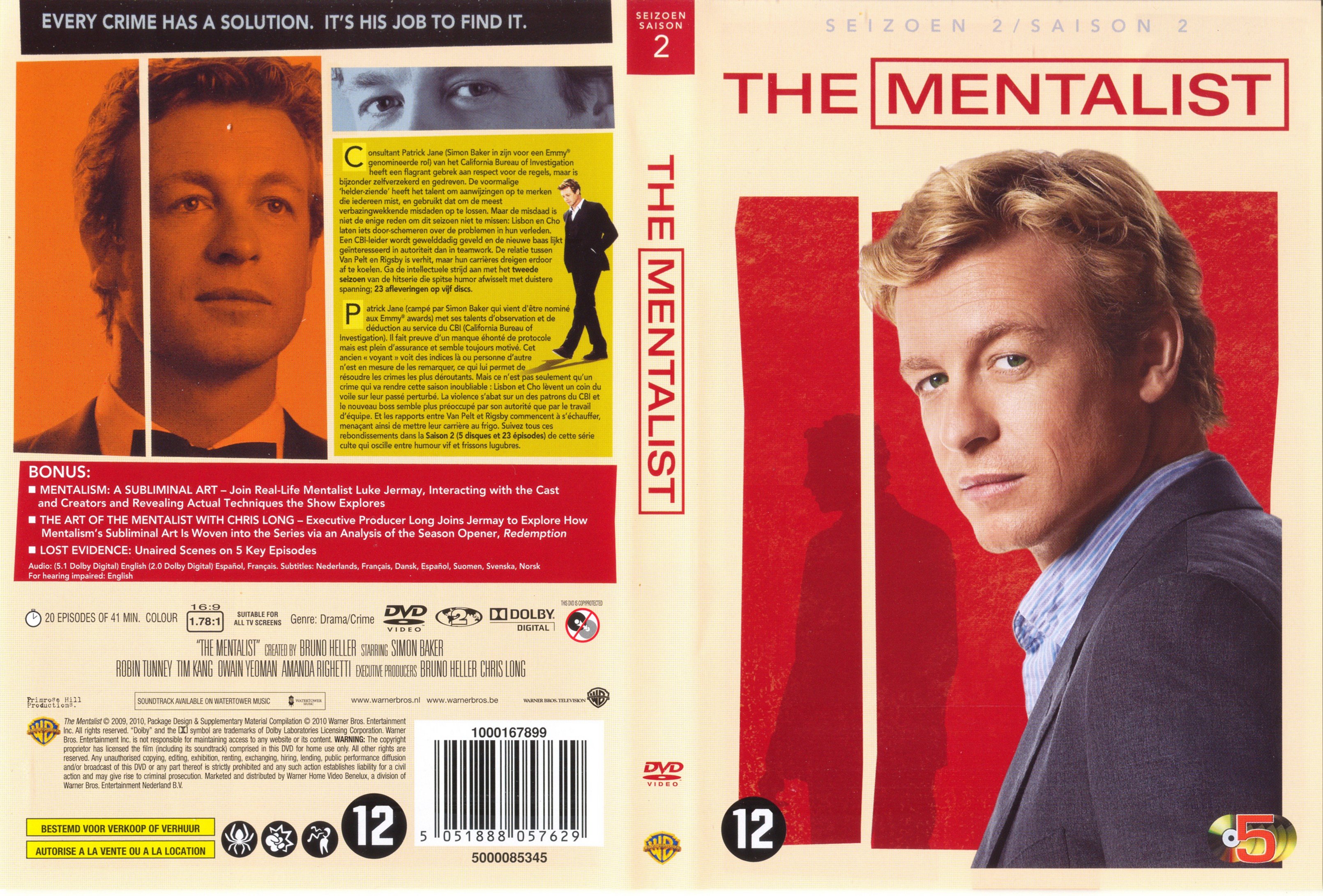 Jaquette DVD The mentalist Saison 2 v2