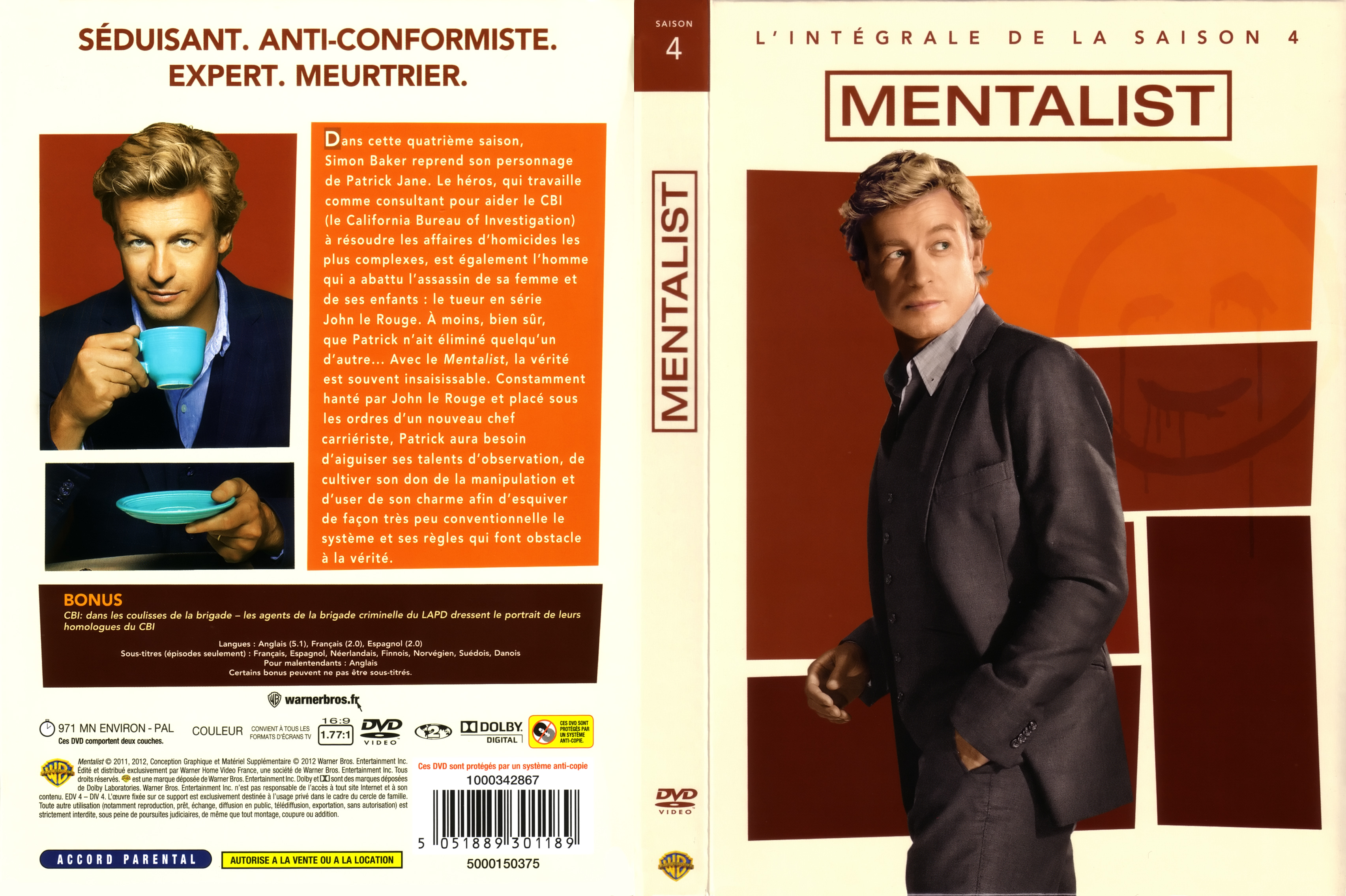 Jaquette DVD The mentalist Saison 4 COFFRET