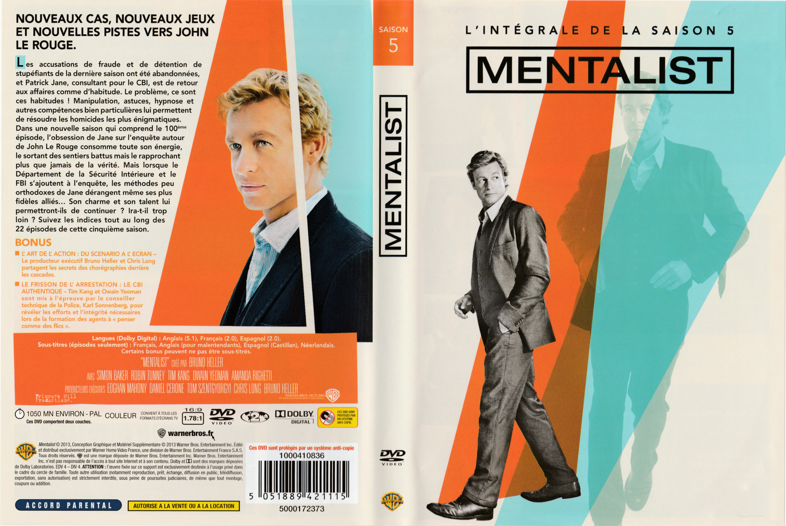 Jaquette DVD The mentalist Saison 5 COFFRET