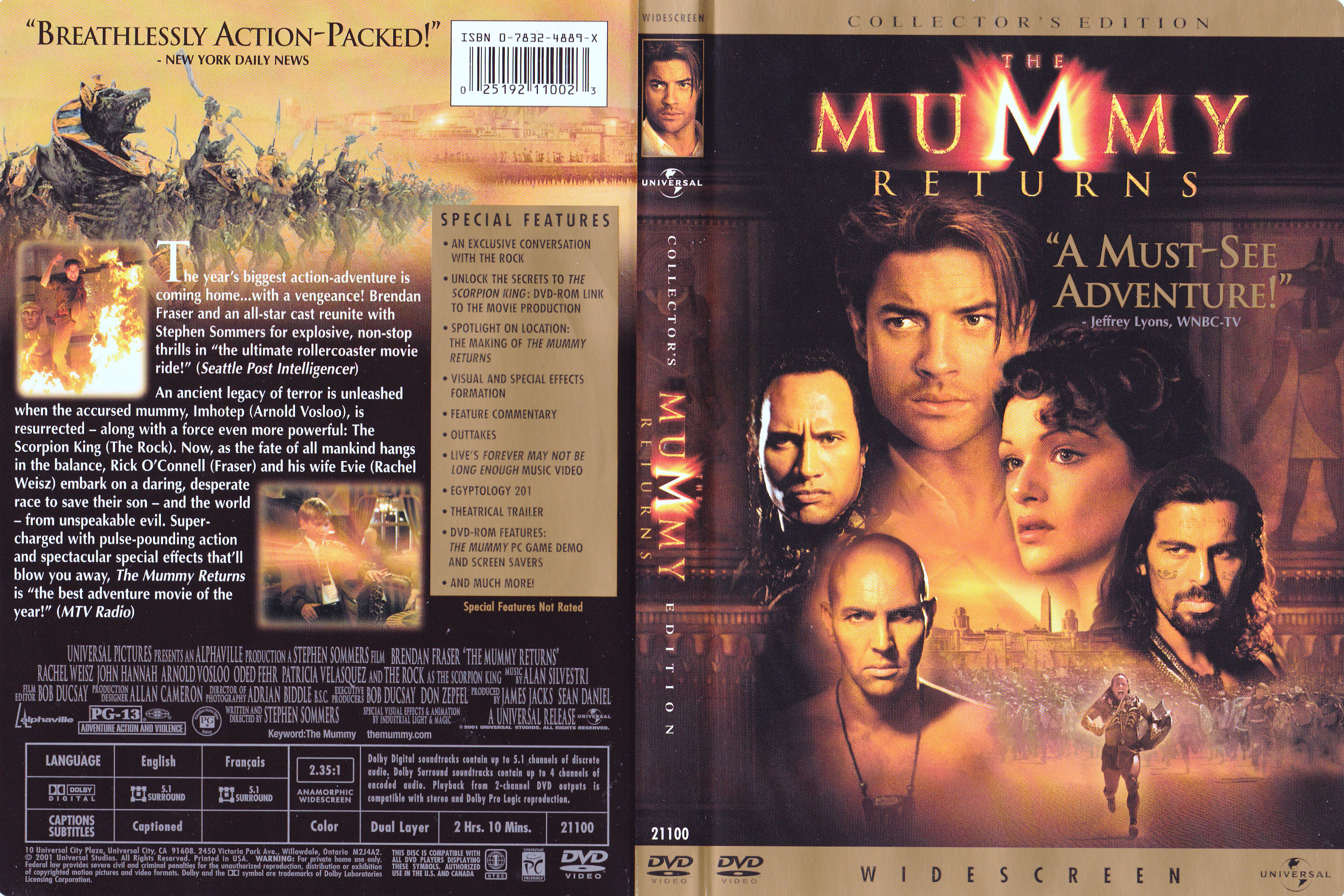 Jaquette DVD The mummy 2 return - La momie 2 - le retour (canadienne)
