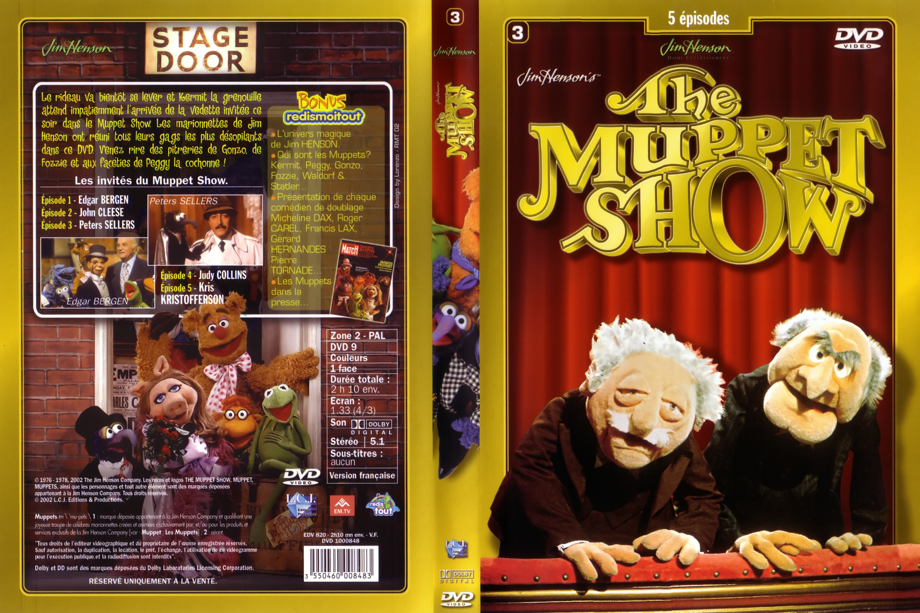 Jaquette DVD The muppet show vol 1 DVD 3