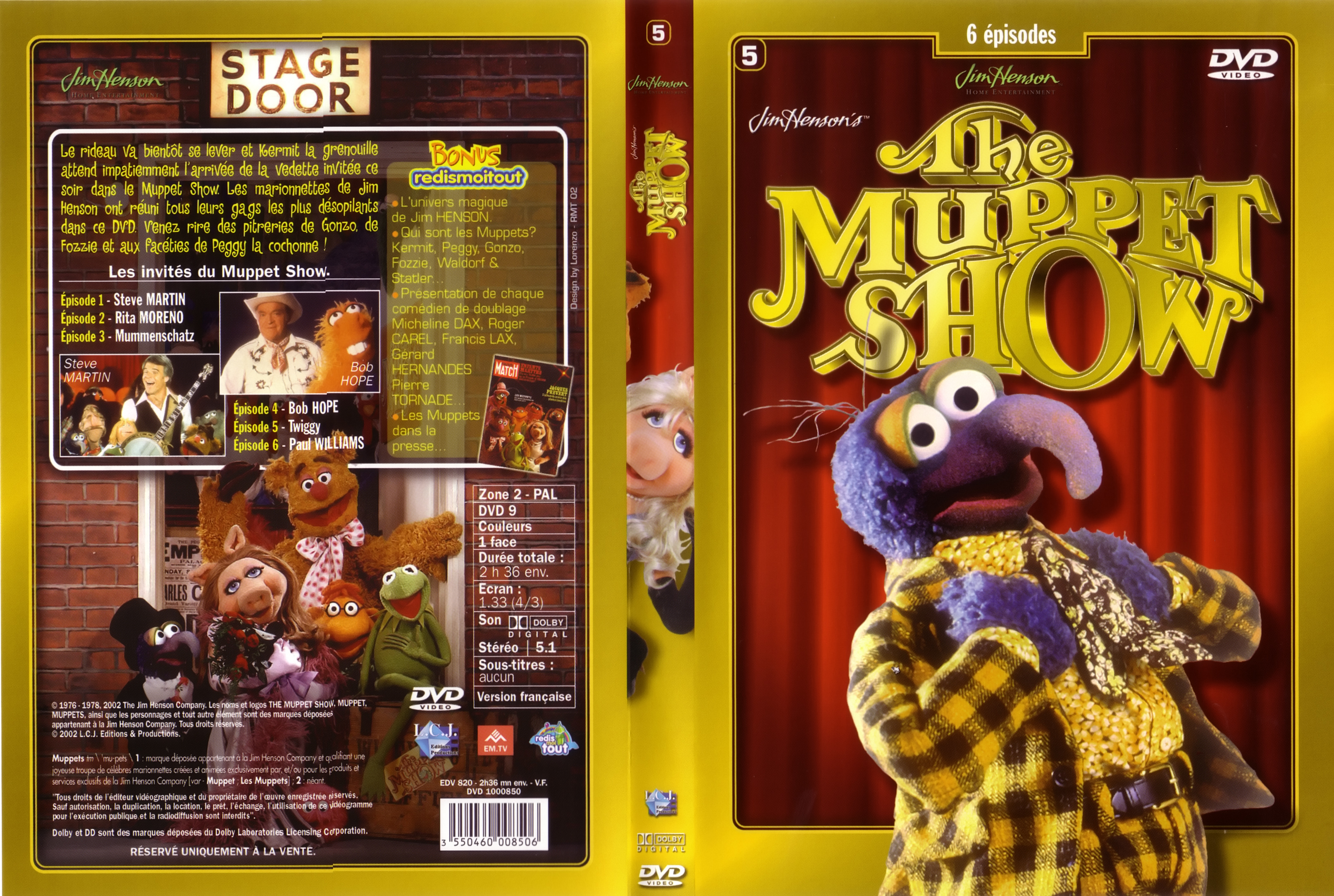 Jaquette DVD The muppet show vol 1 DVD 5