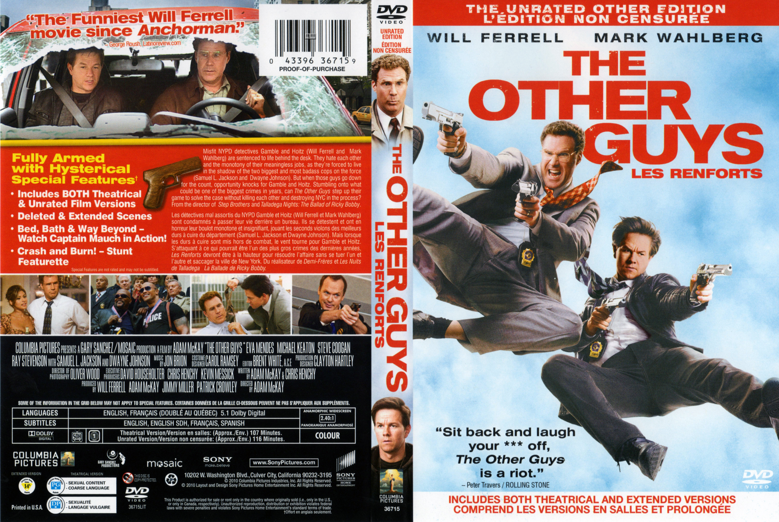 Jaquette DVD The other guys  - Les renforts (Canadienne)
