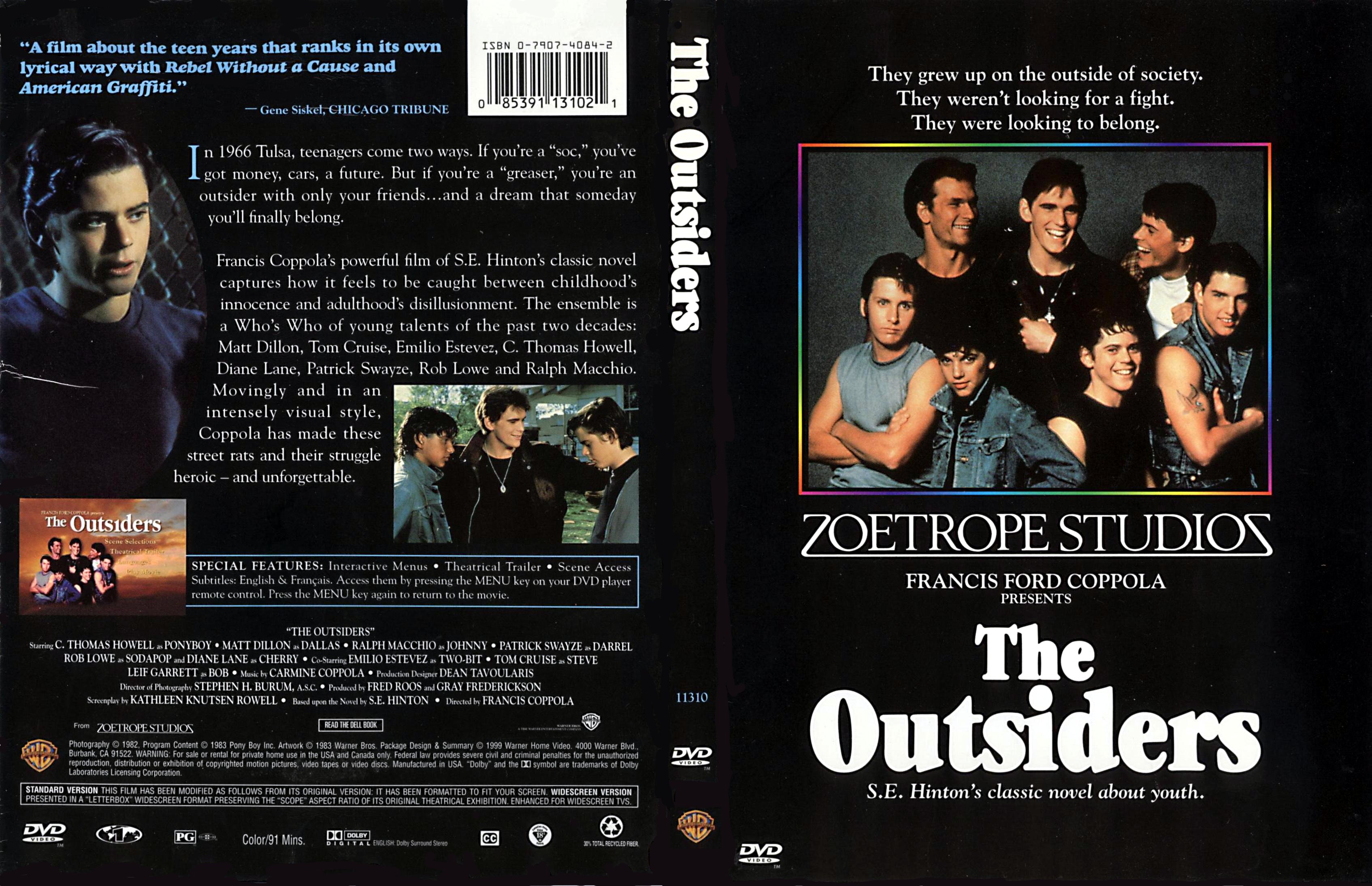 Jaquette DVD The outsiders Zone 1