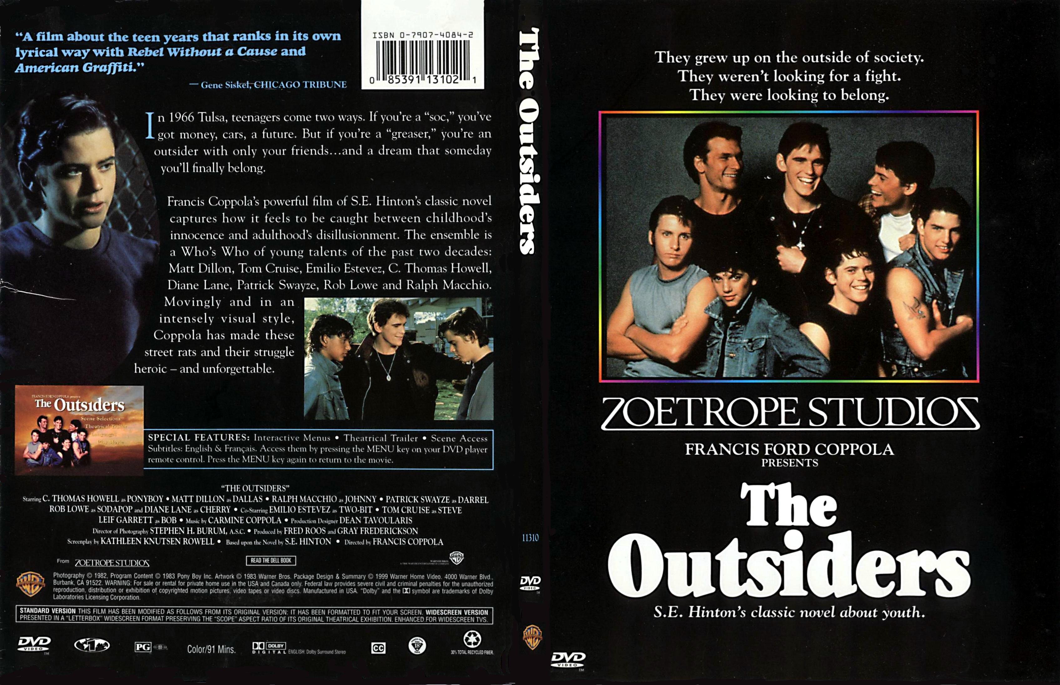 Jaquette DVD The outsiders Zone 1 - SLIM