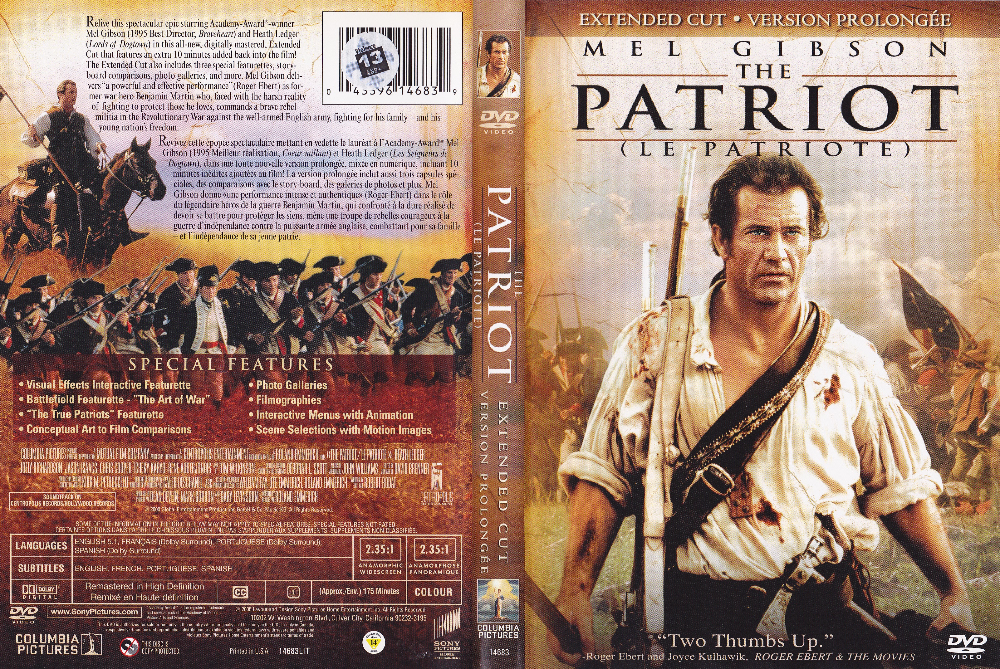 Jaquette DVD The patriot - Le patriote (Canadienne)