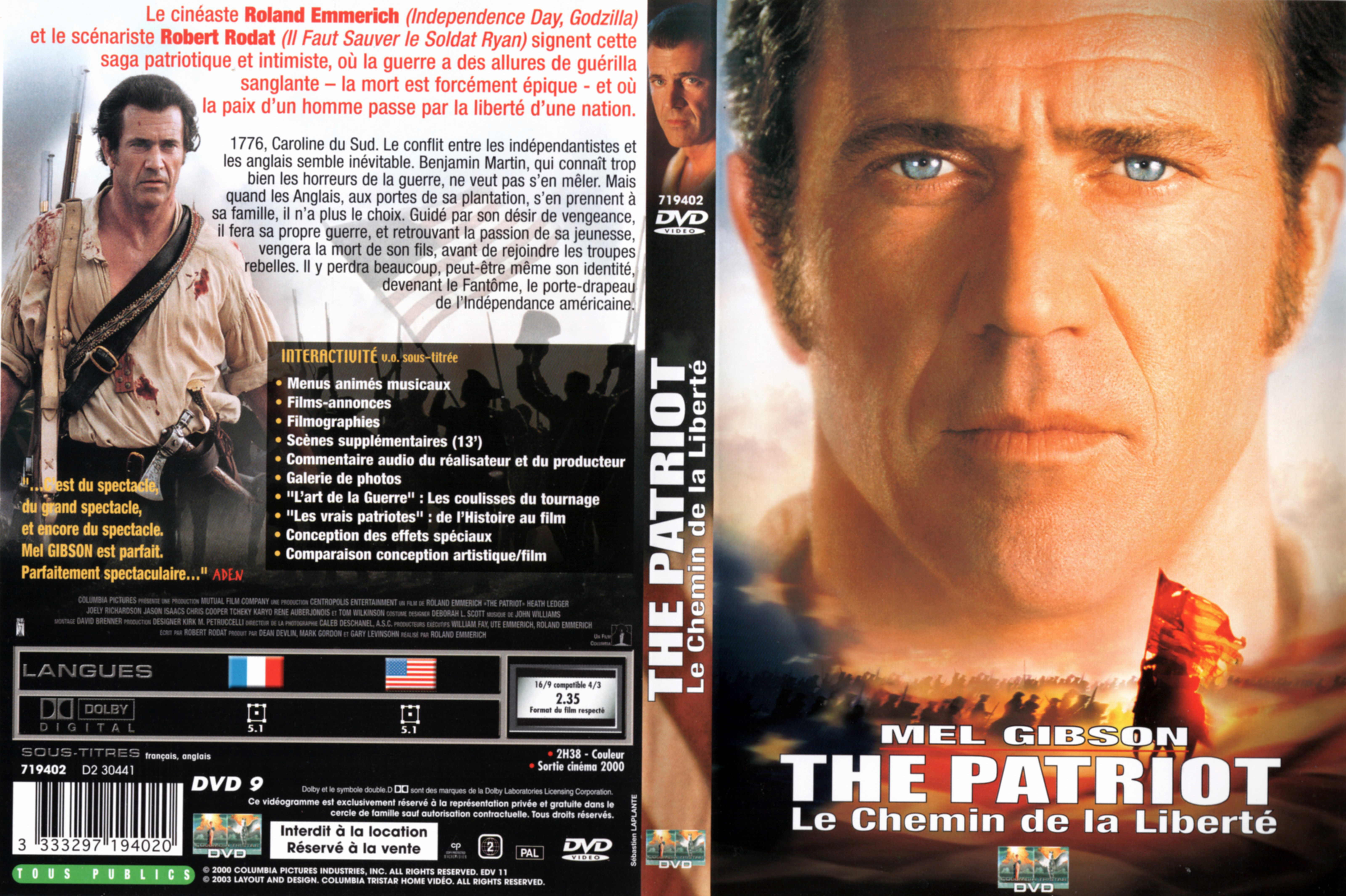 Jaquette DVD The patriot v4
