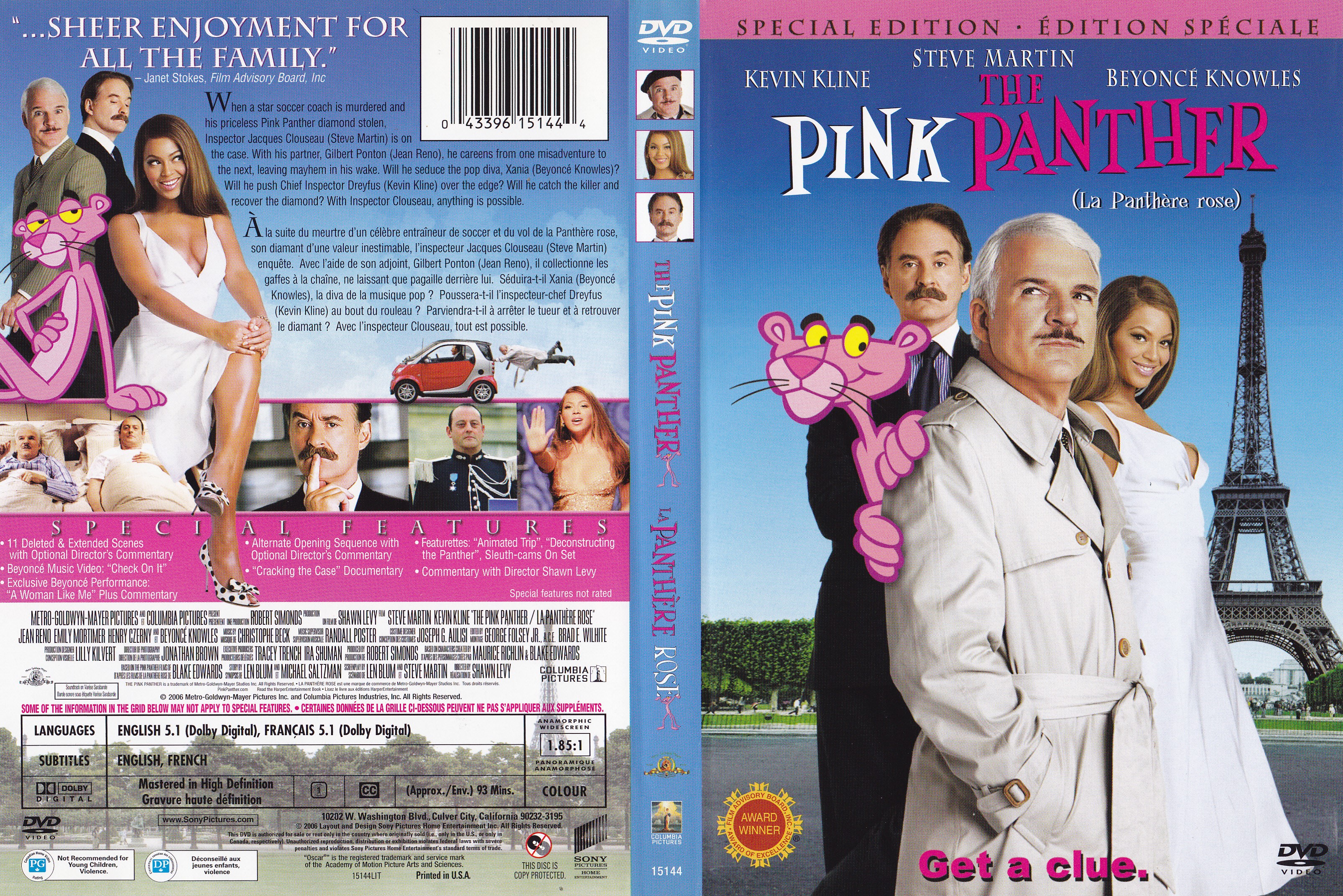 Jaquette DVD The pink panther -  La panthere rose (Canadienne)
