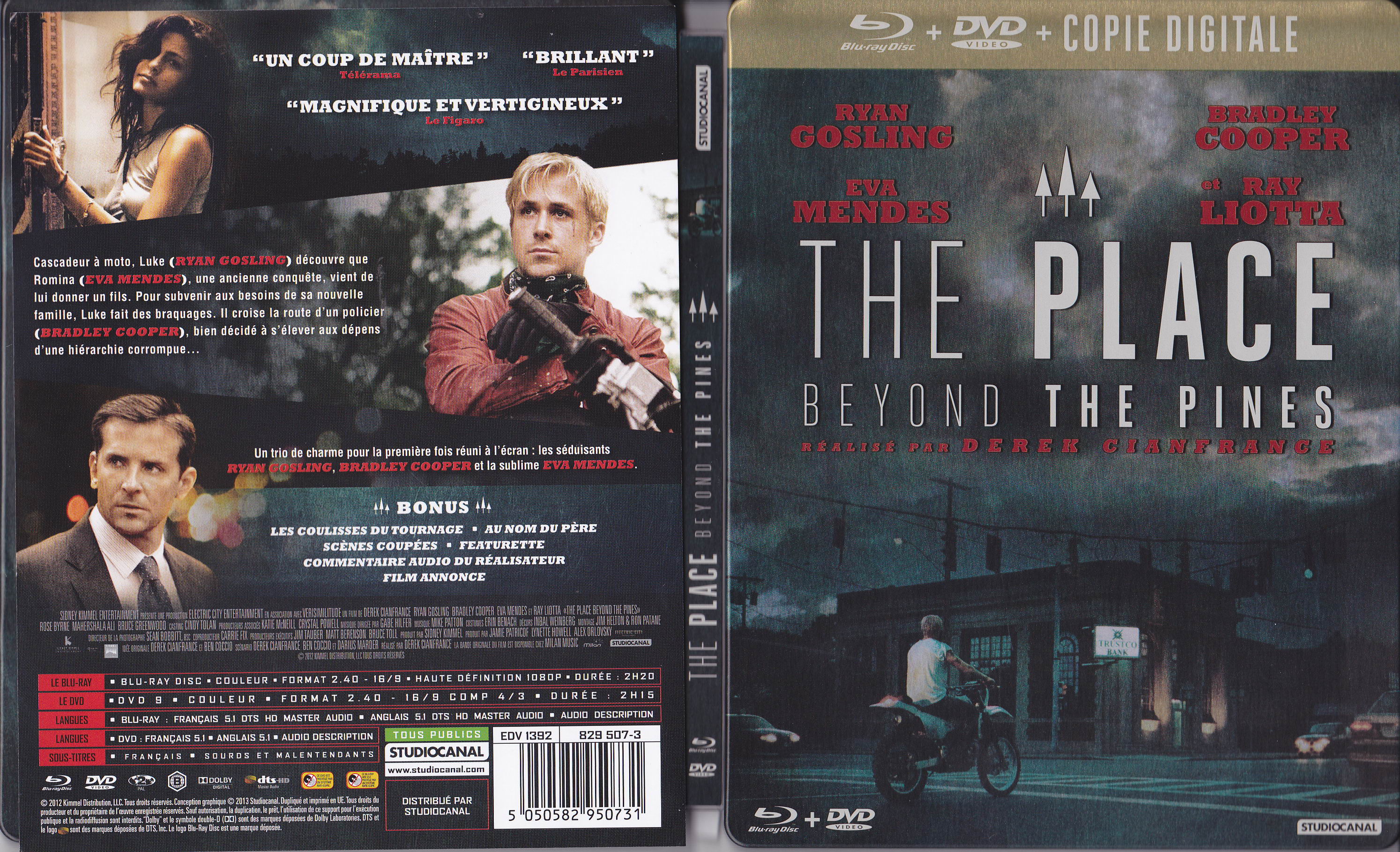 Jaquette DVD The place beyond the pines (BLU-RAY)