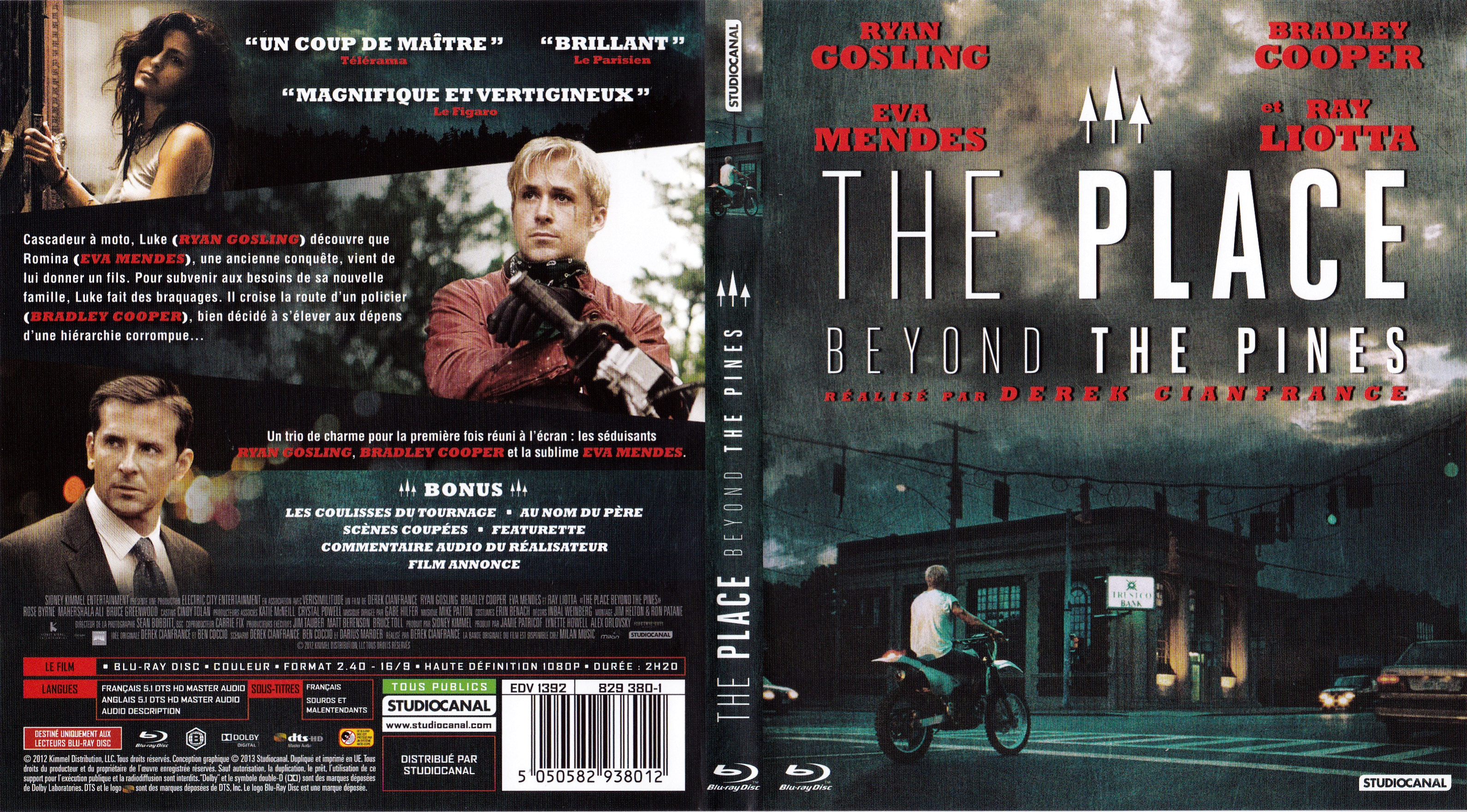 Jaquette DVD The place beyond the pines (BLU-RAY) v2