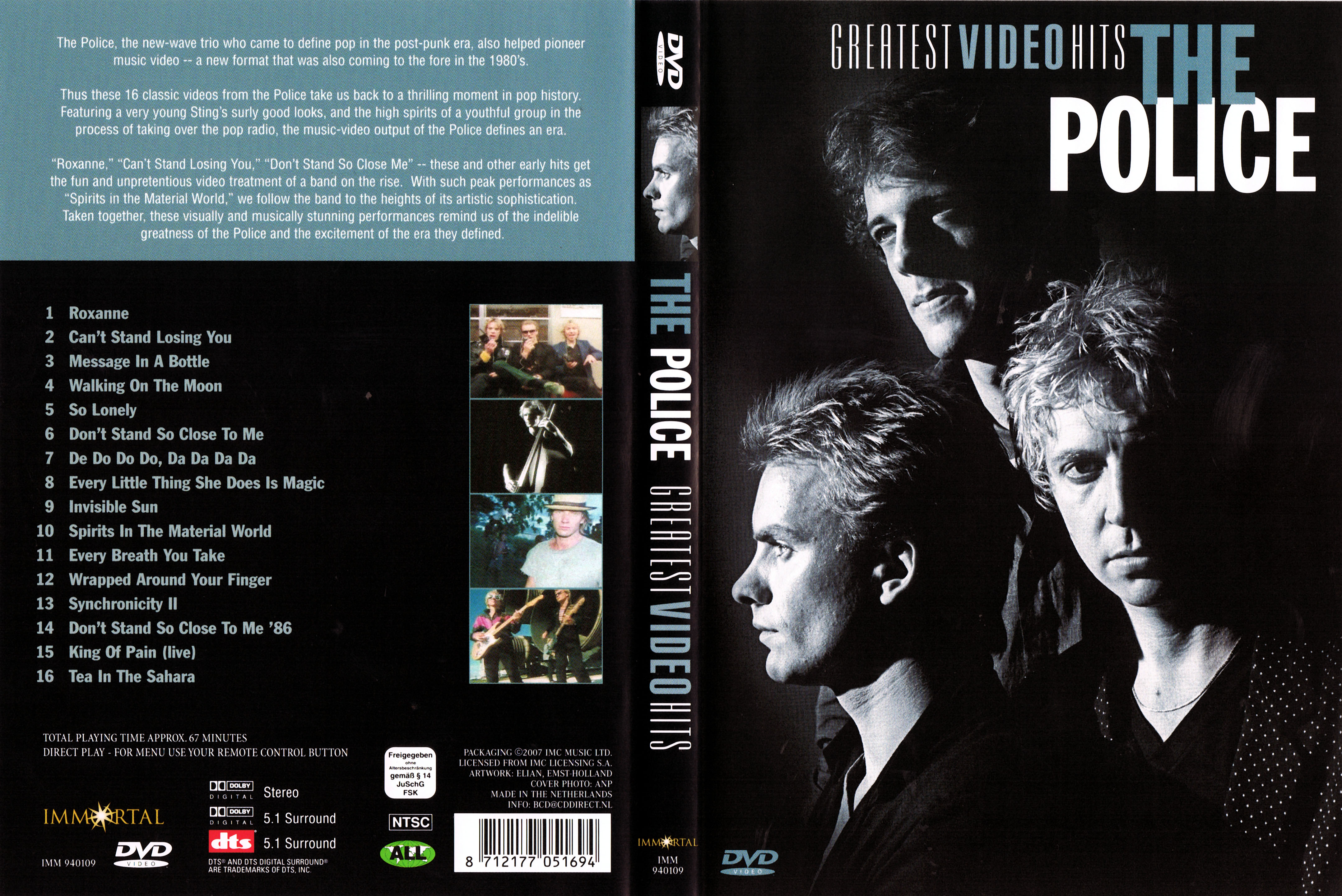 Jaquette DVD The police - Greatest video hits