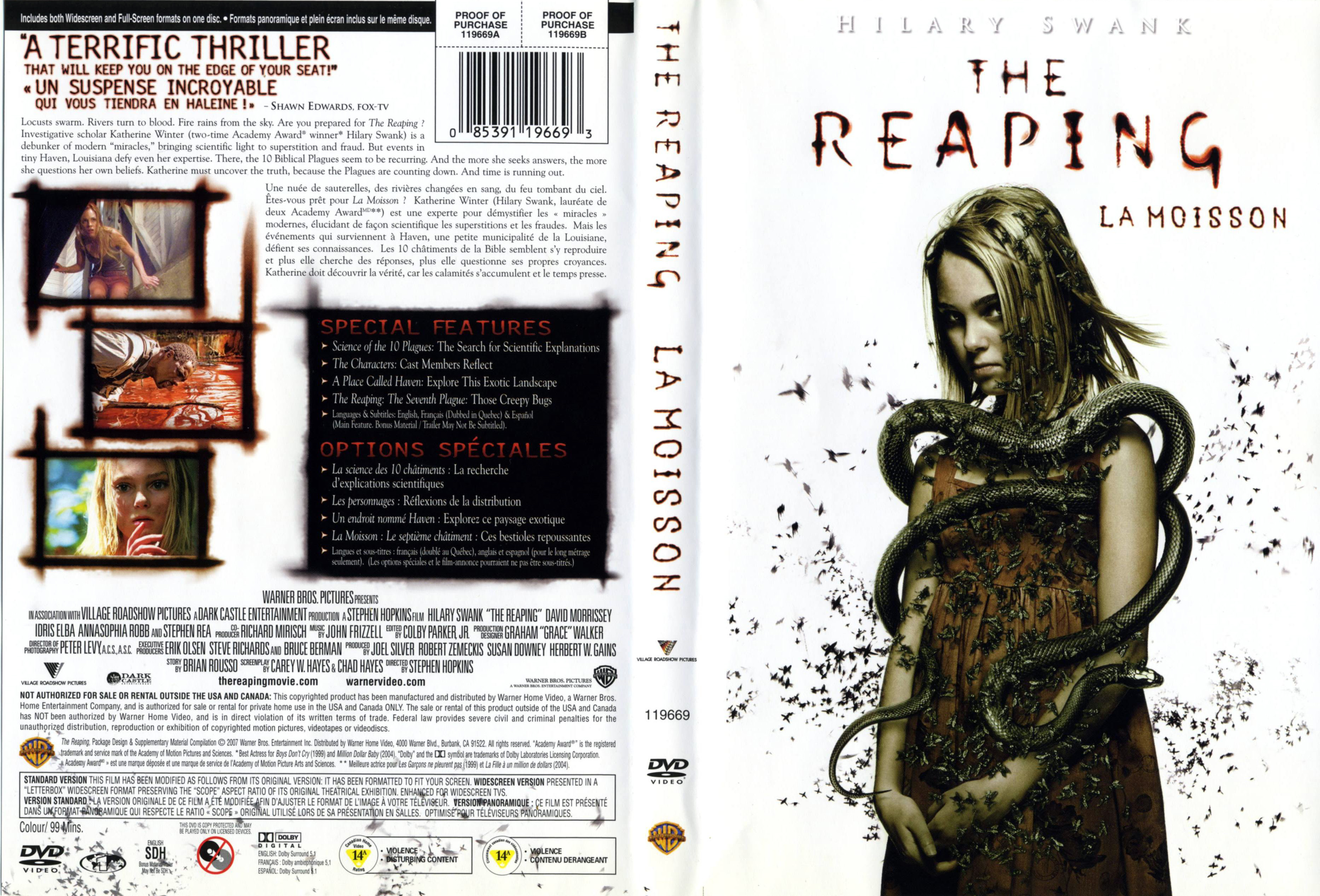 Jaquette DVD The reaping - La moisson (Canadienne)