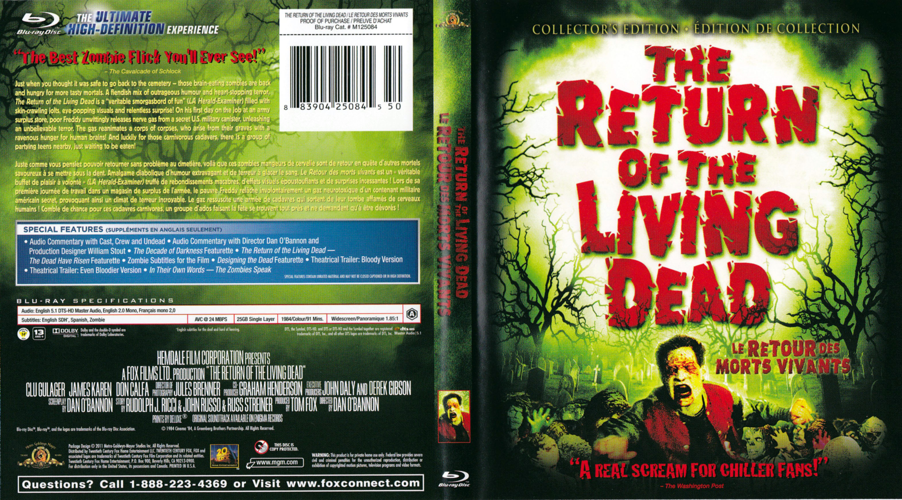 Jaquette DVD The return of the living dead (Canadienne) (BLU-RAY)