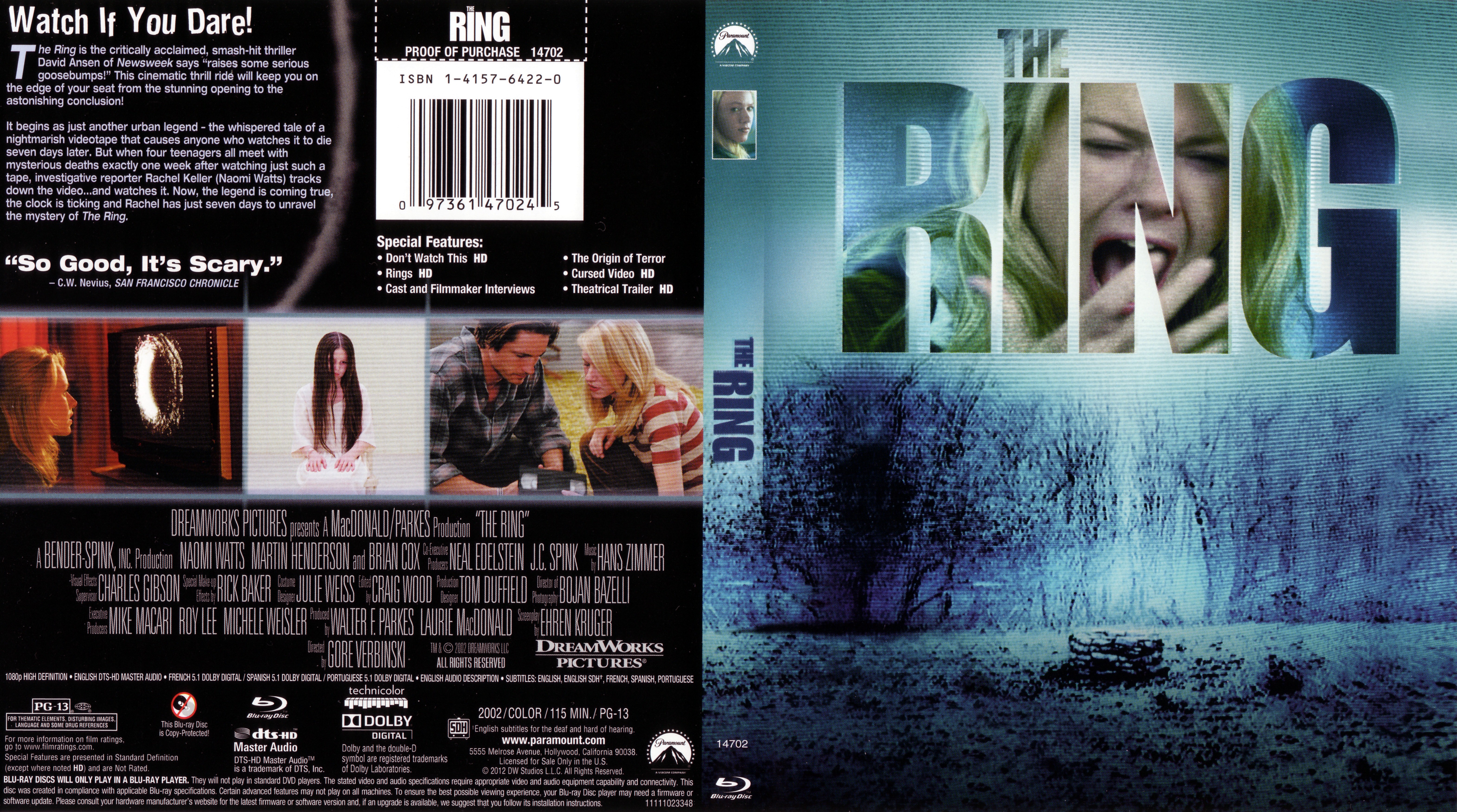 Jaquette DVD The ring Zone 1 (BLU-RAY)