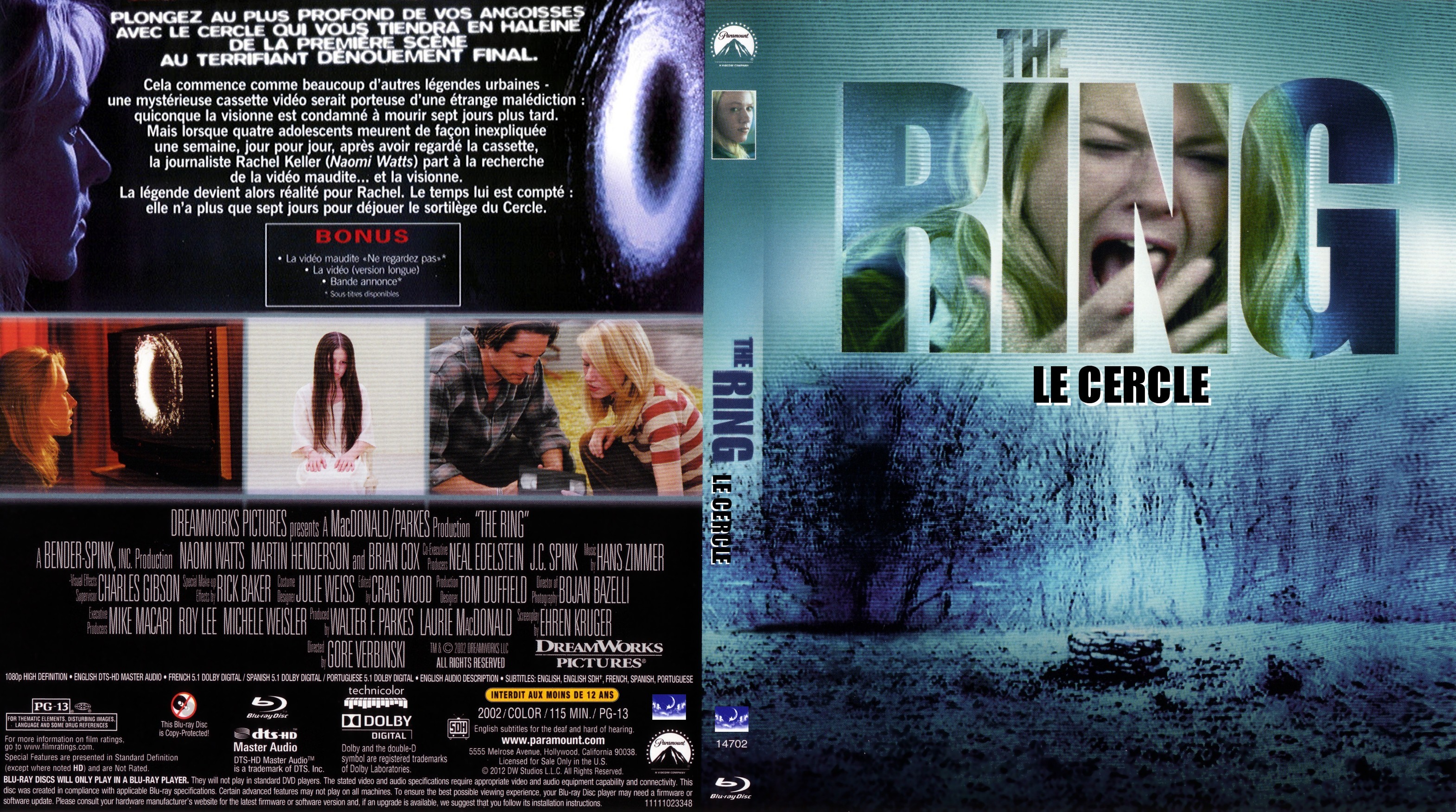 Jaquette DVD The ring - Le cercle custom (BLU-RAY)