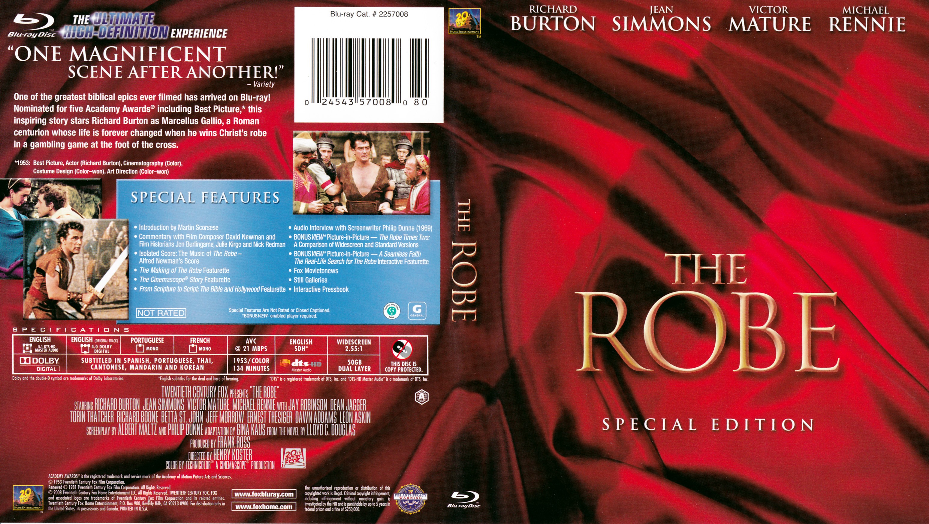 Jaquette DVD The robe - La tunique Zone 1 (BLU-RAY)